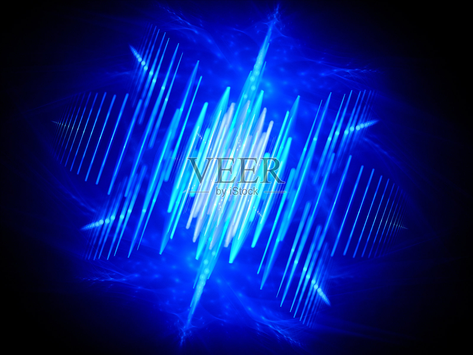 蓝色发光的波形信号照片摄影图片