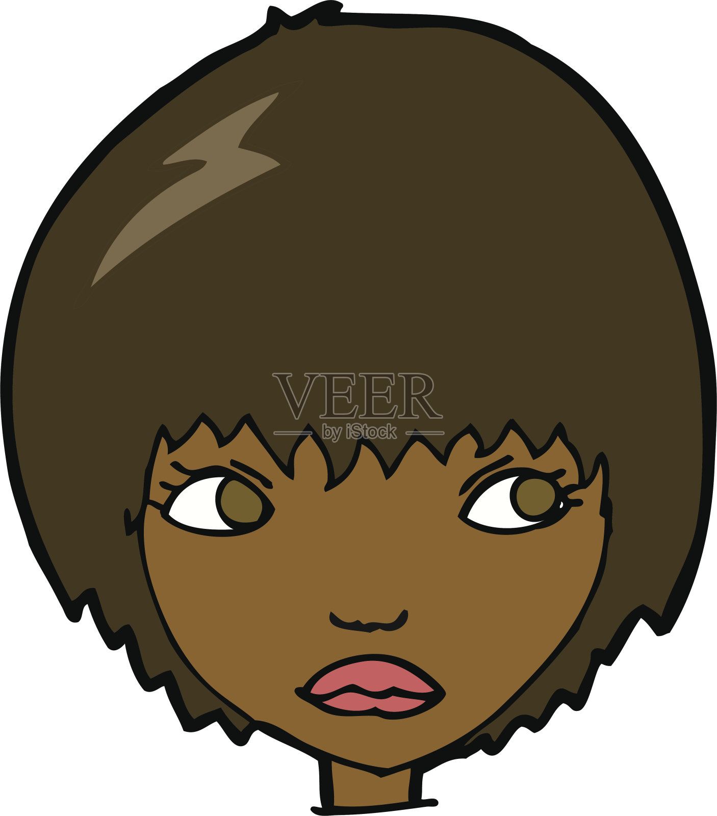 卡通不快乐的女孩设计元素图片