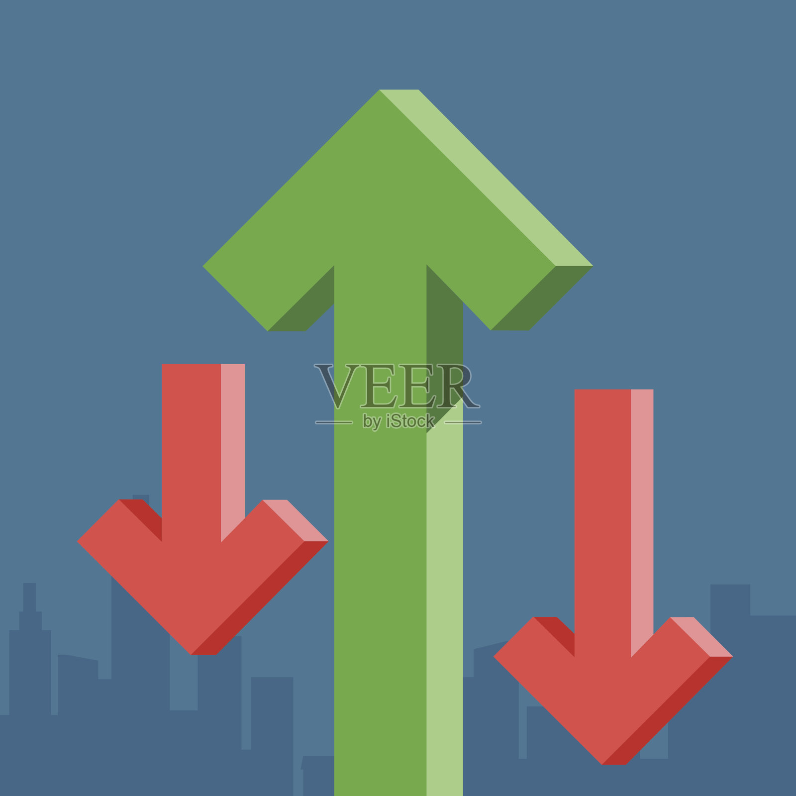 股票上下箭头图的概念插画图片素材