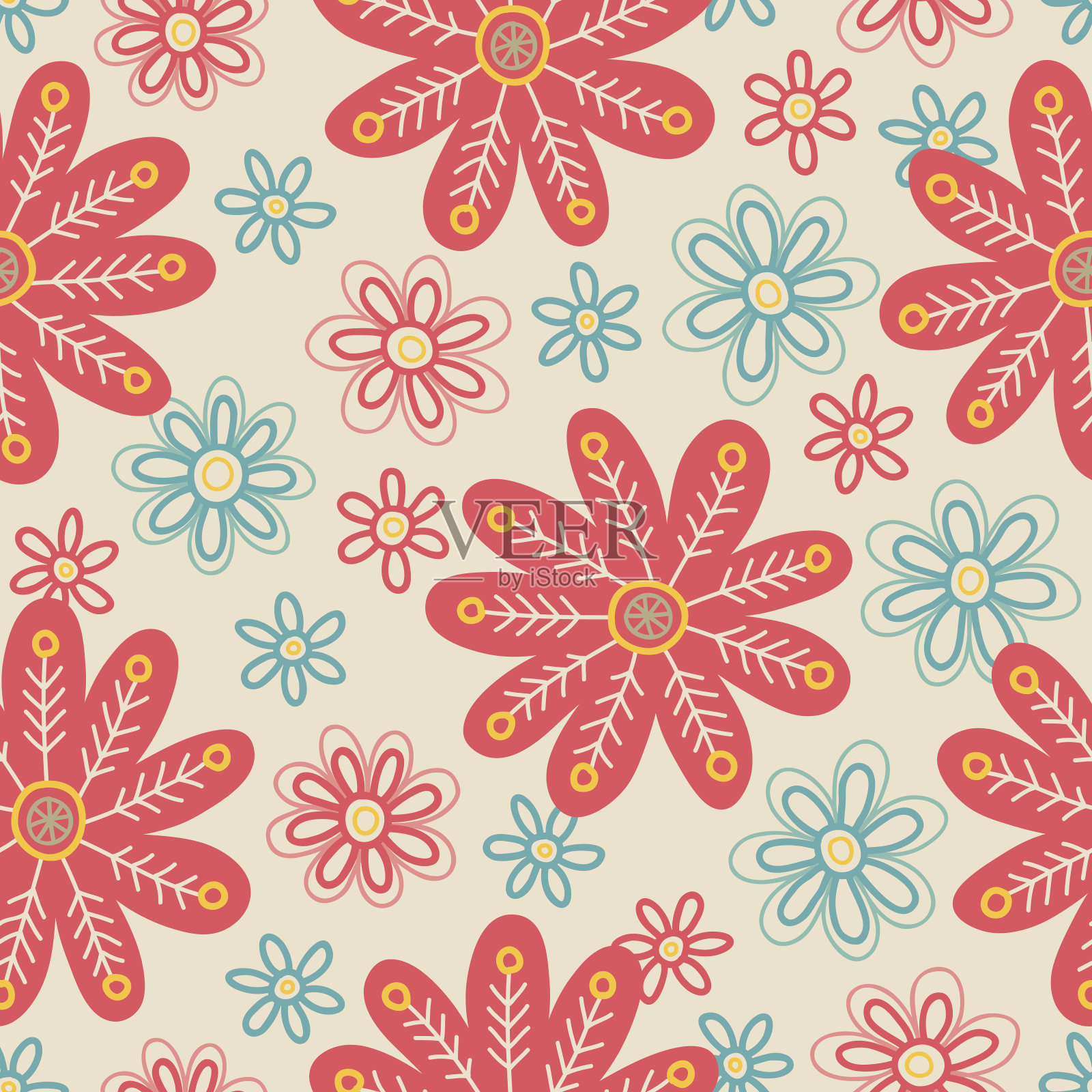 花卉无缝模式插画图片素材