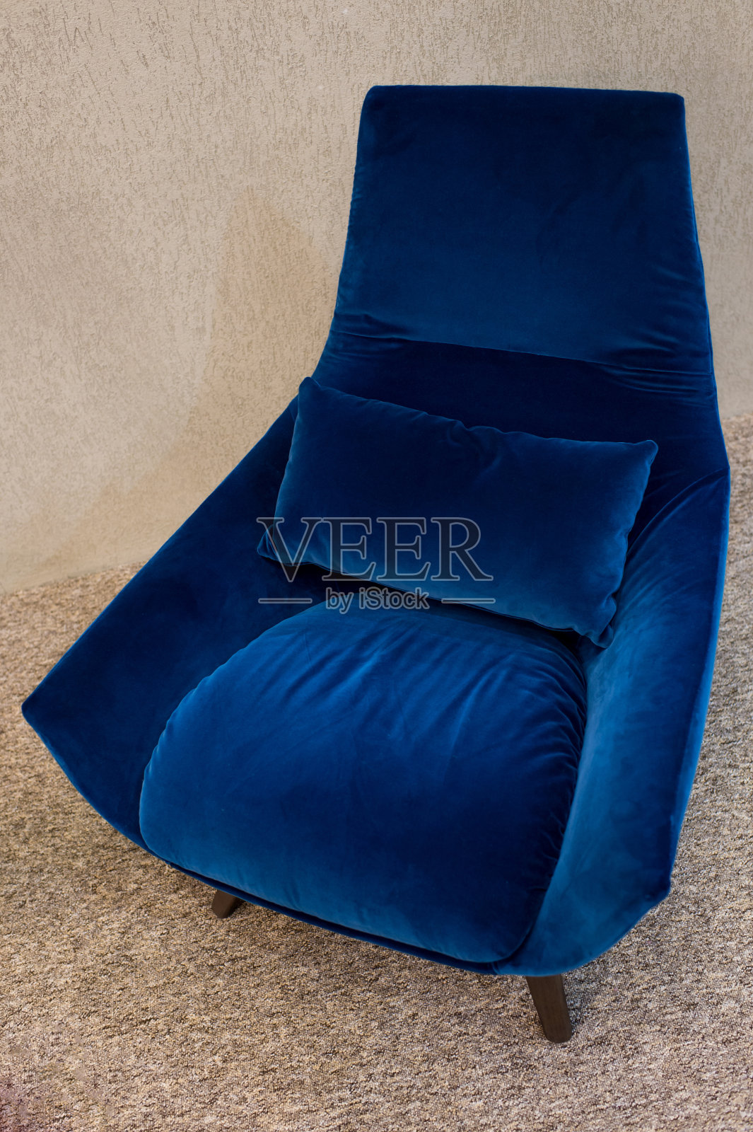 现代蓝扶手椅照片摄影图片