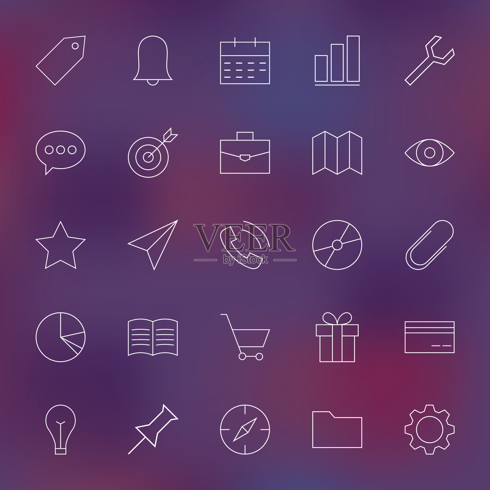 通用的Web和移动用户界面线图标设置图标素材