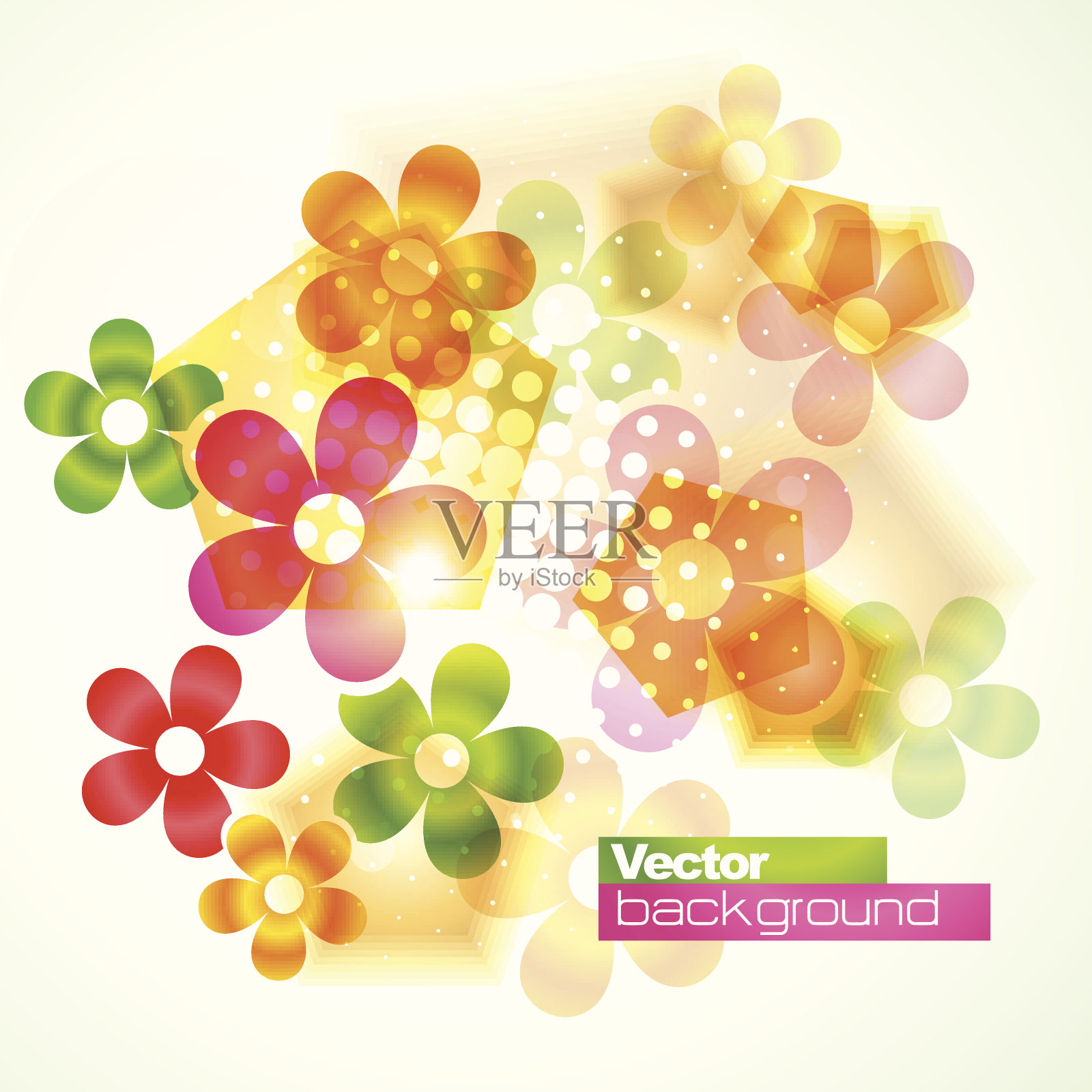 五颜六色的花插画图片素材