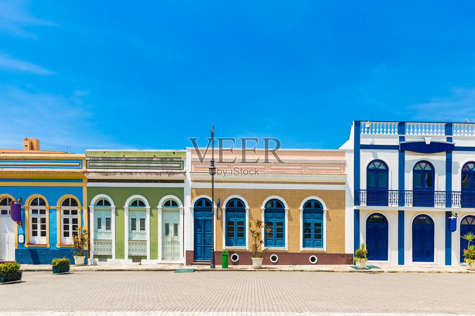 五颜六色的巴西殖民房屋照片摄影图片