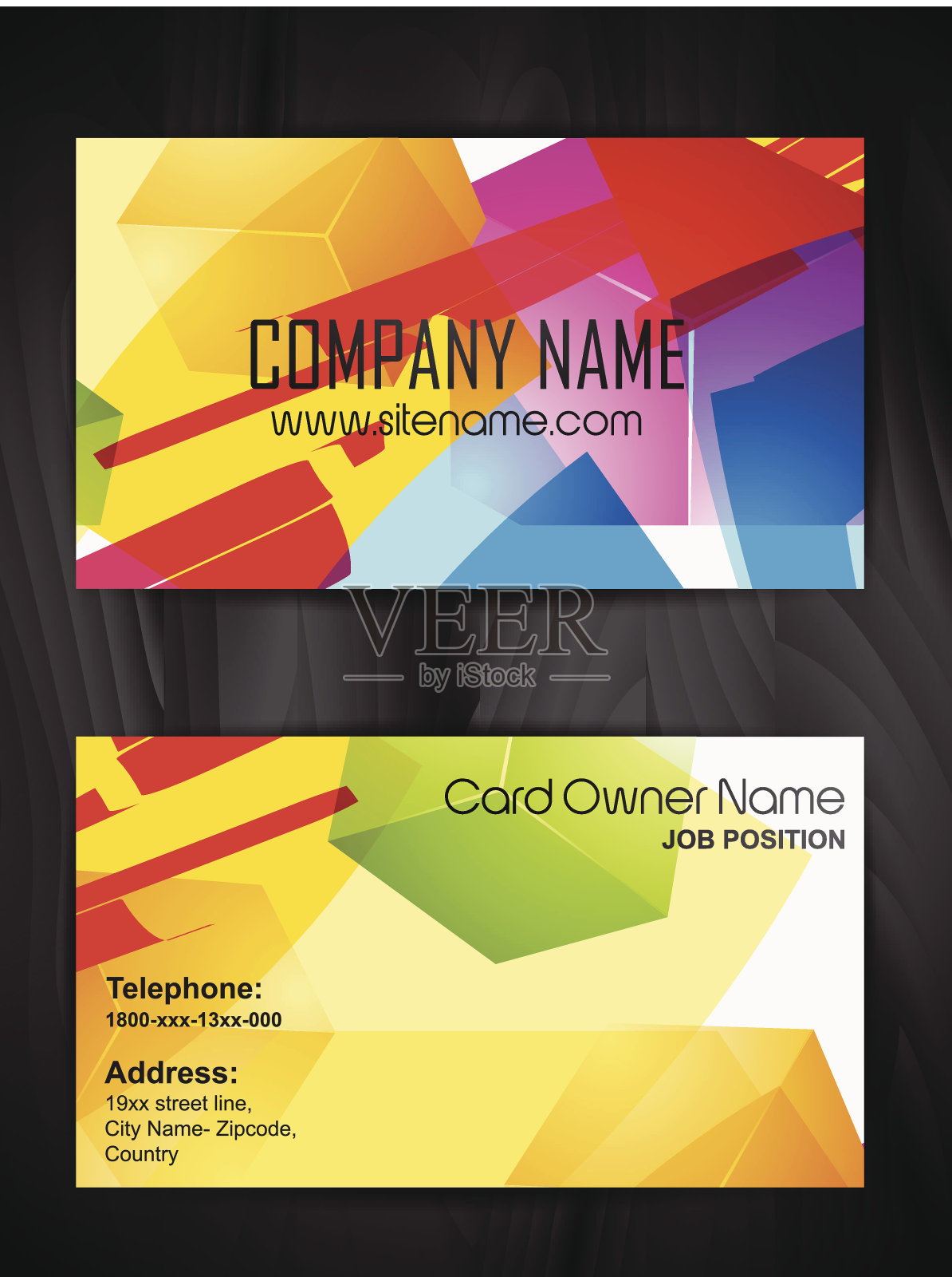 抽象风格的名片设计设计模板素材