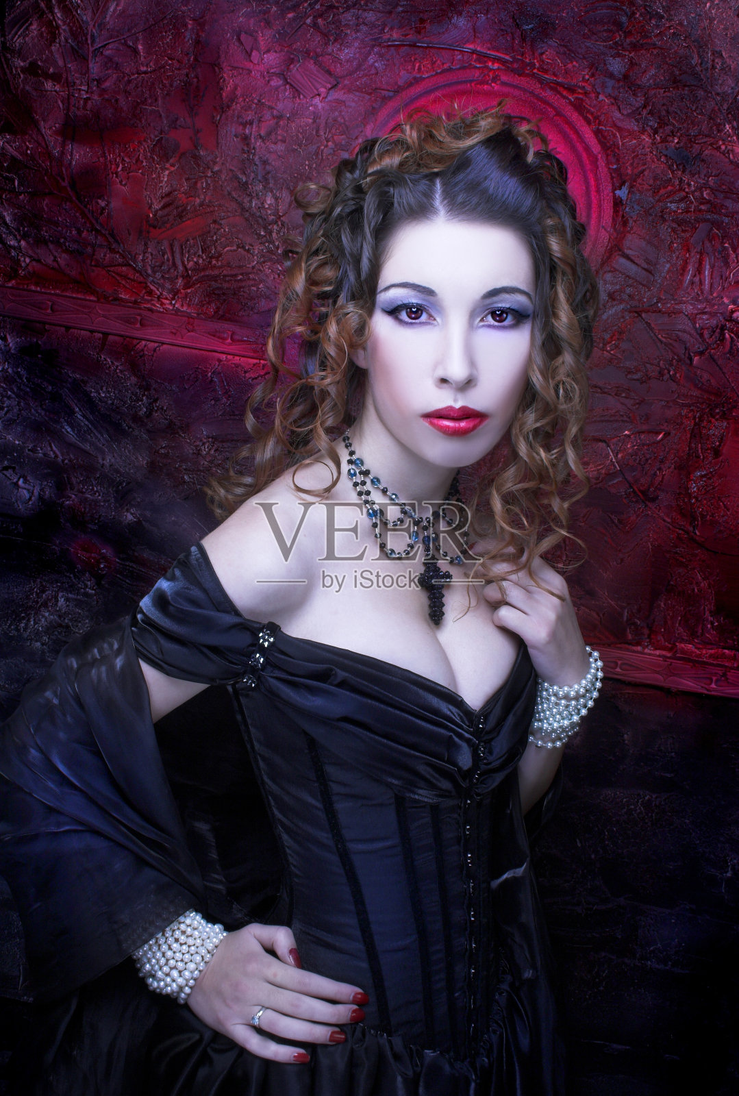 维多利亚时代的女士。照片摄影图片