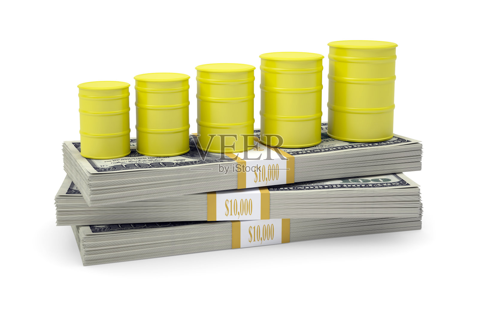 美元上的桶装天然气支架照片摄影图片