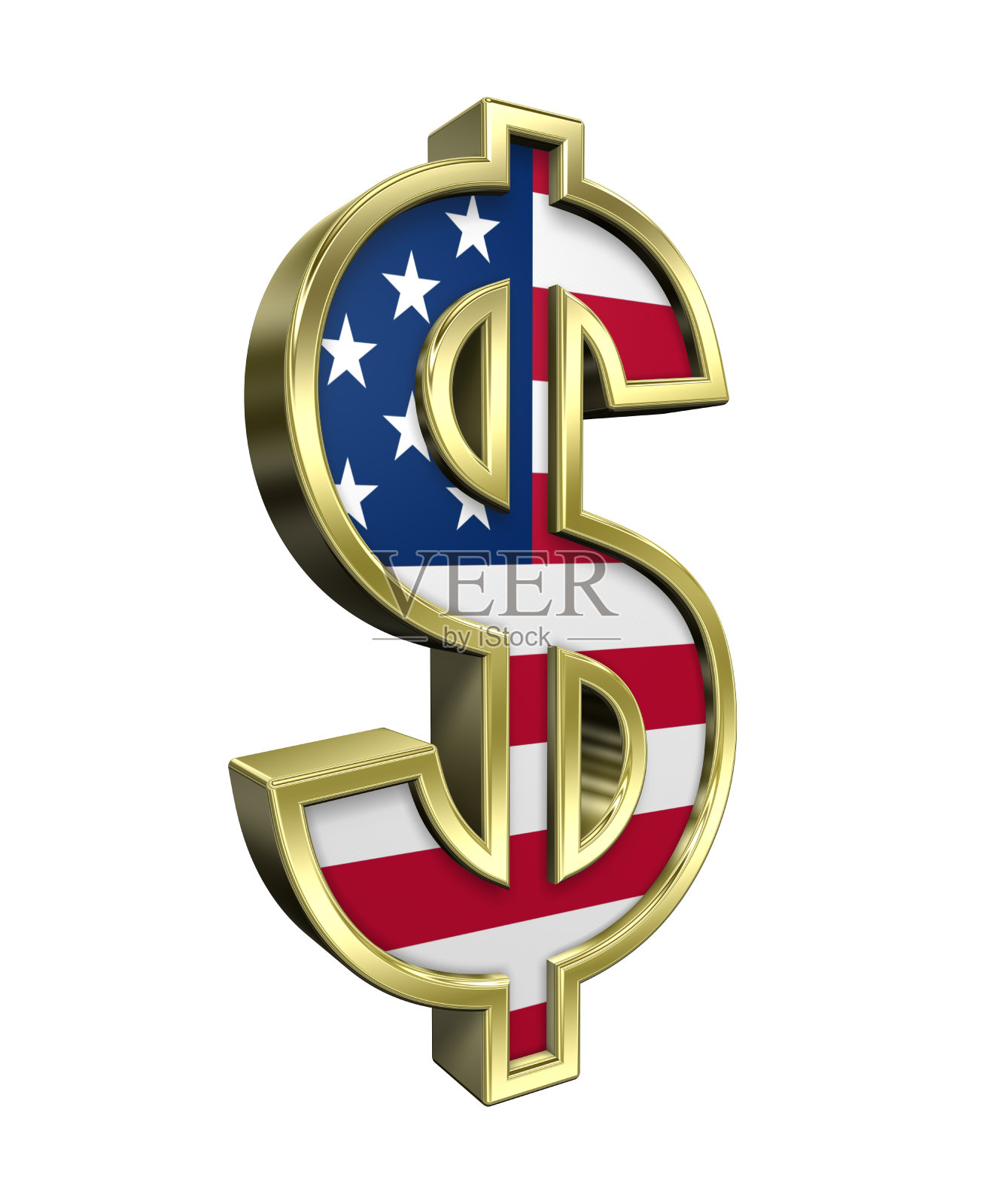 美元符号孤立在白色上。照片摄影图片