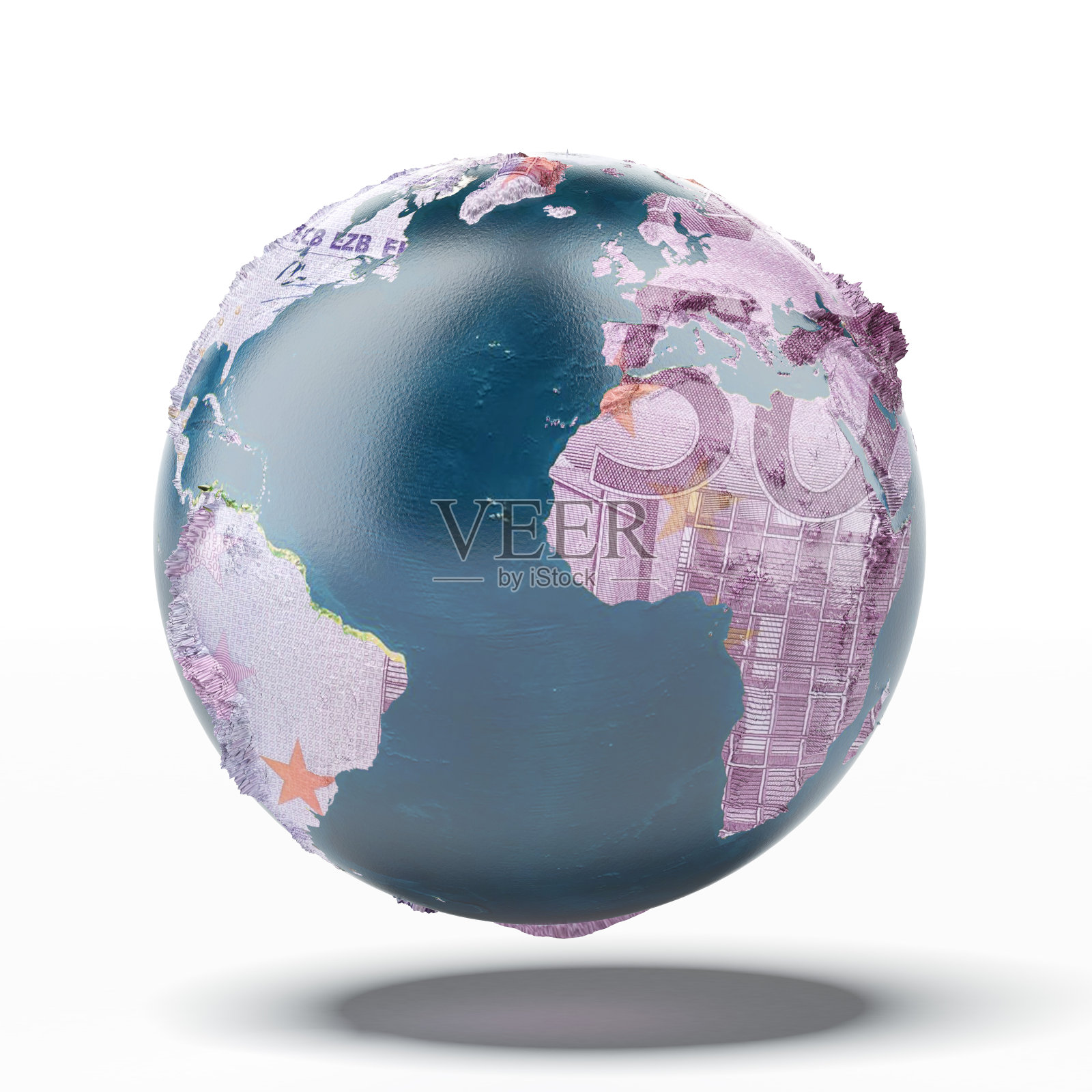 地球以欧元为基础。美国宇航局提供的地图照片摄影图片