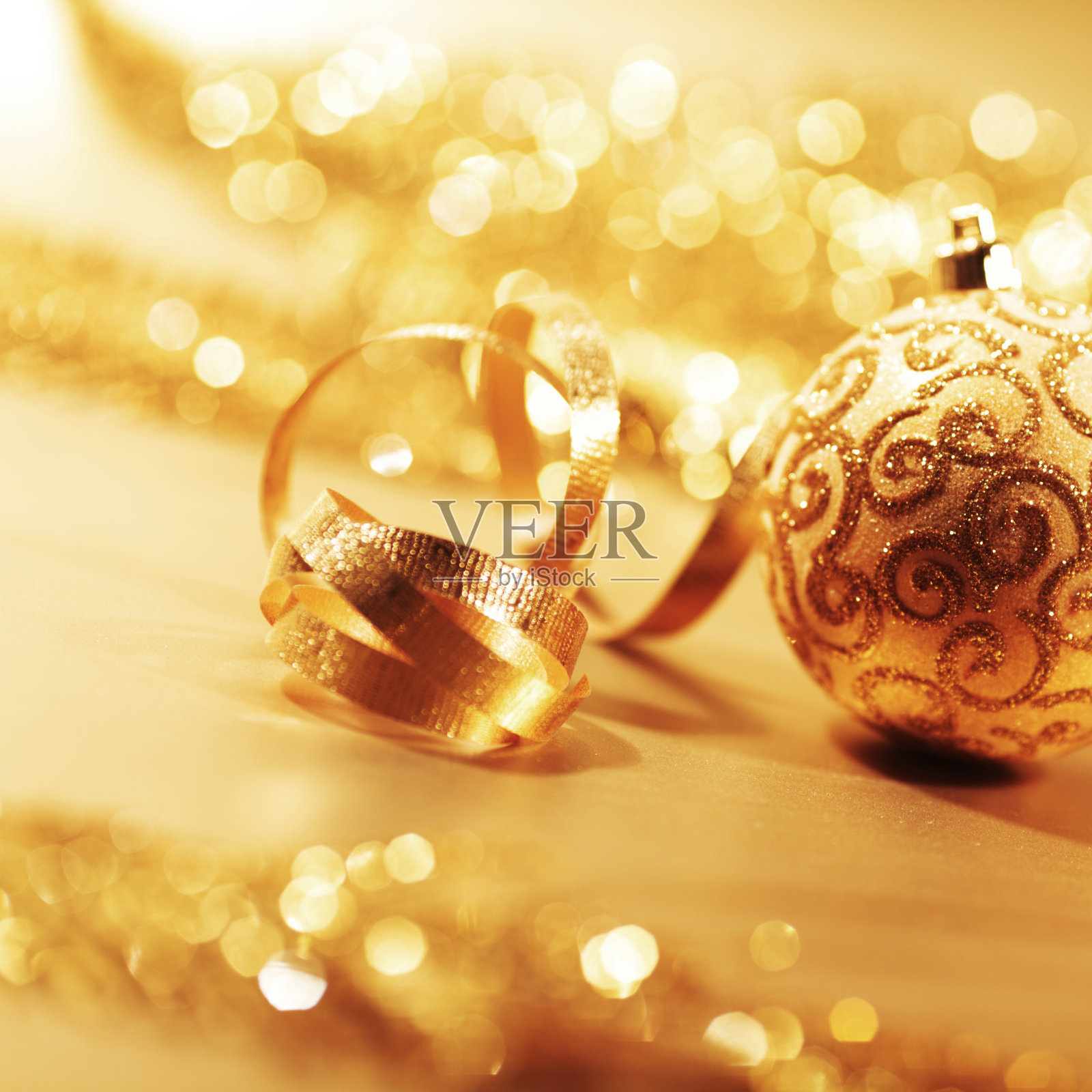 金色圣诞背景照片摄影图片