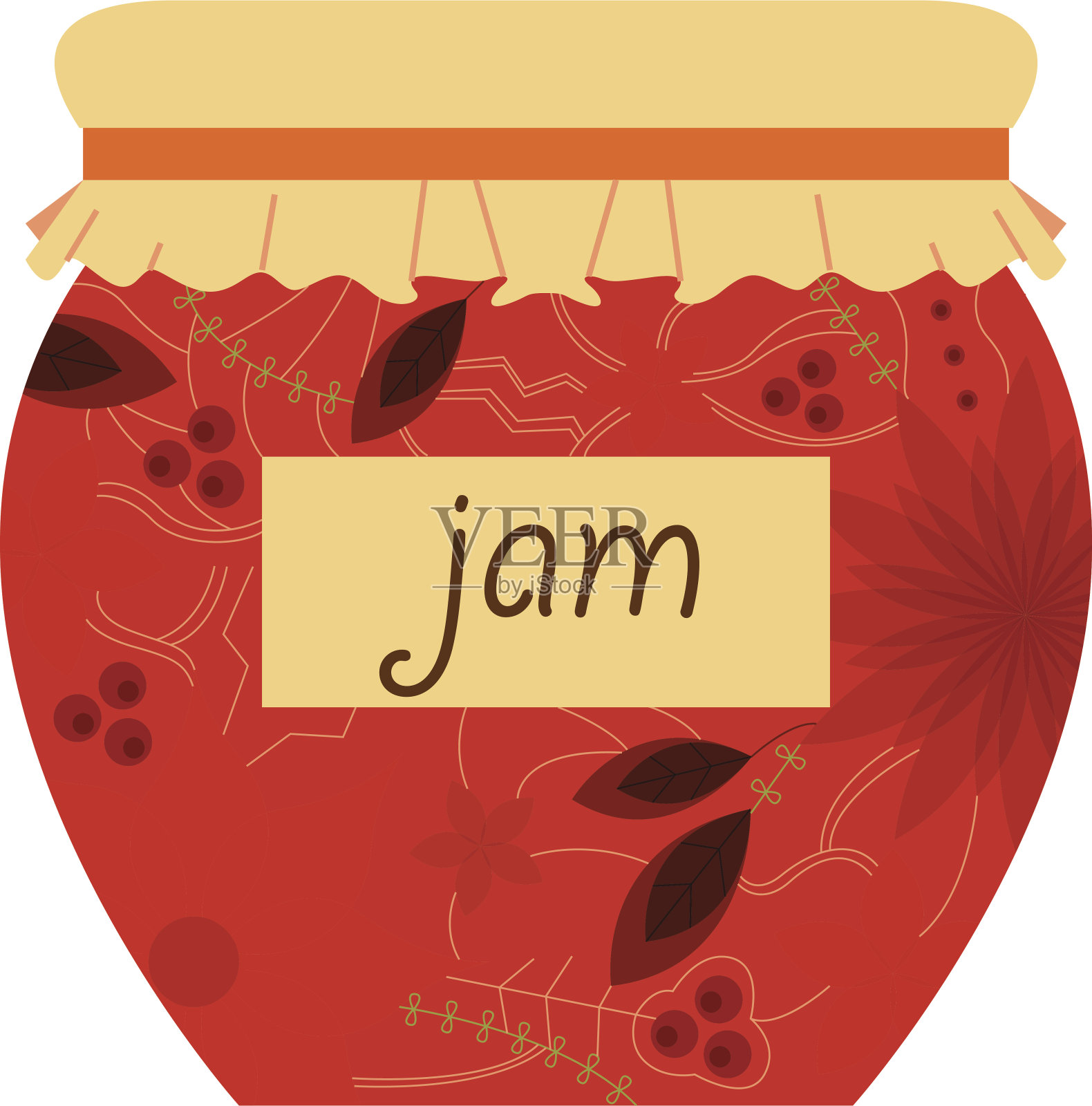 果酱罐复古设计元素图片