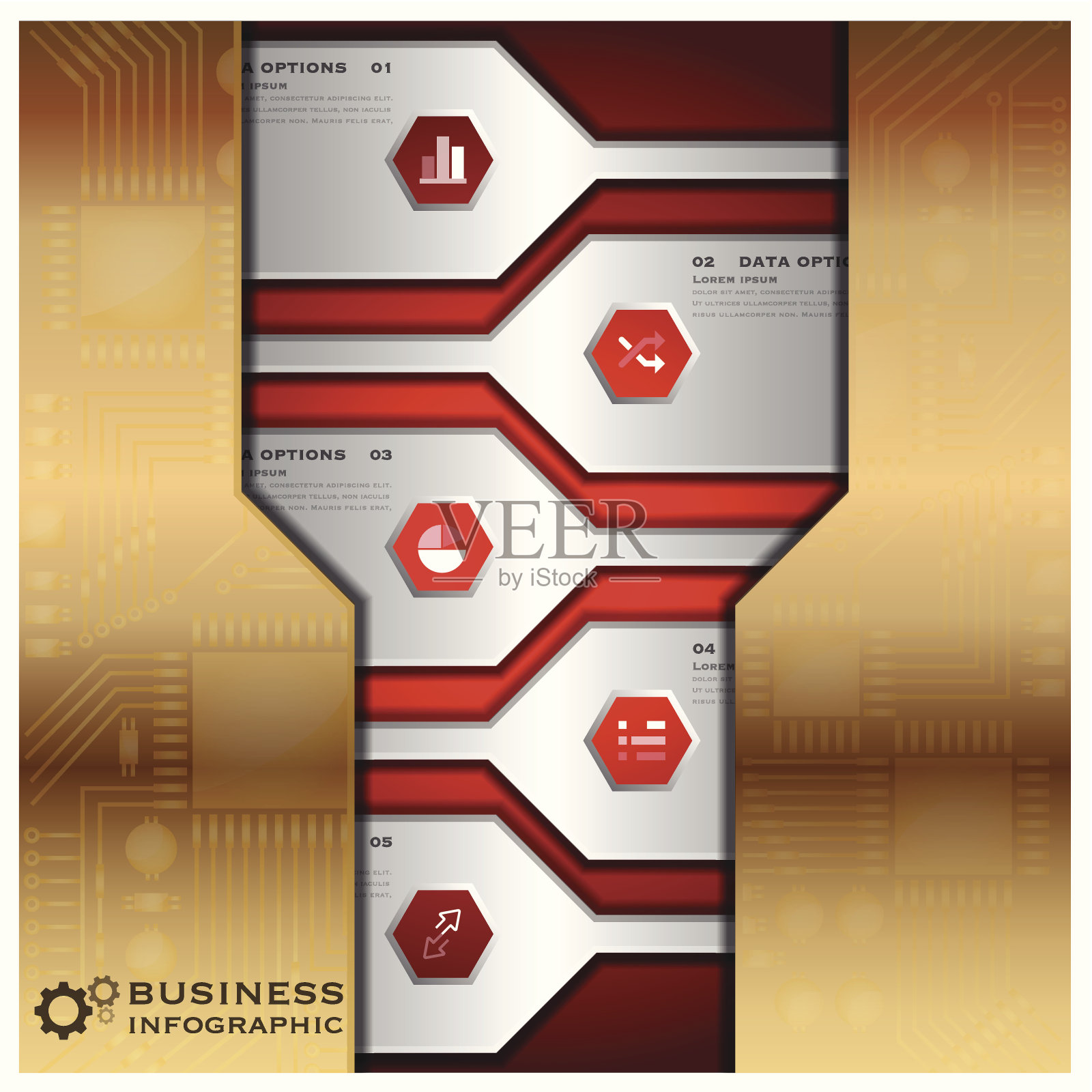 商业信息图表与技术背景插画图片素材