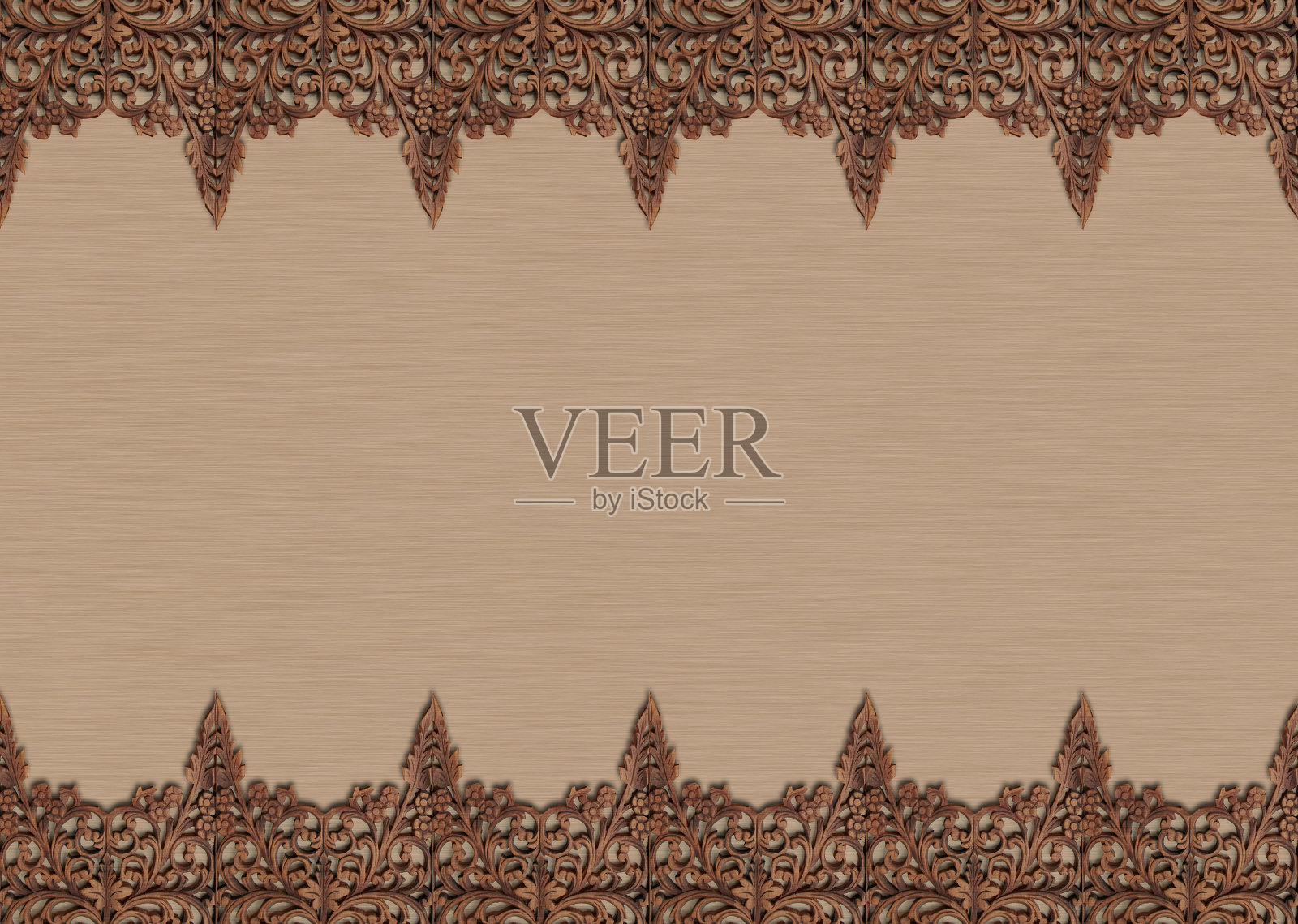 木雕背景上的花朵图案。照片摄影图片