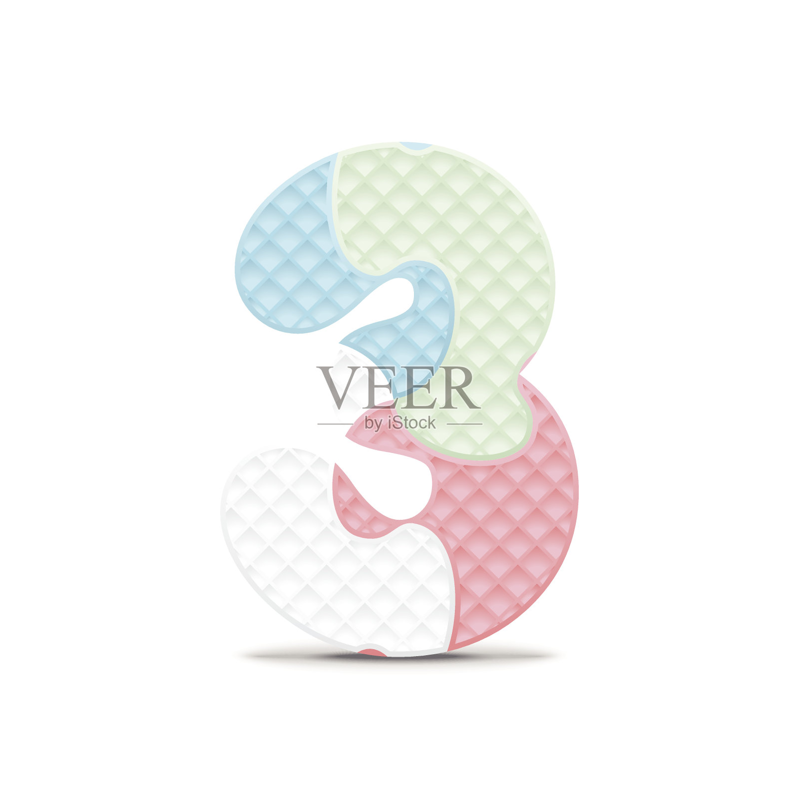 向量3写字母拼图插画图片素材