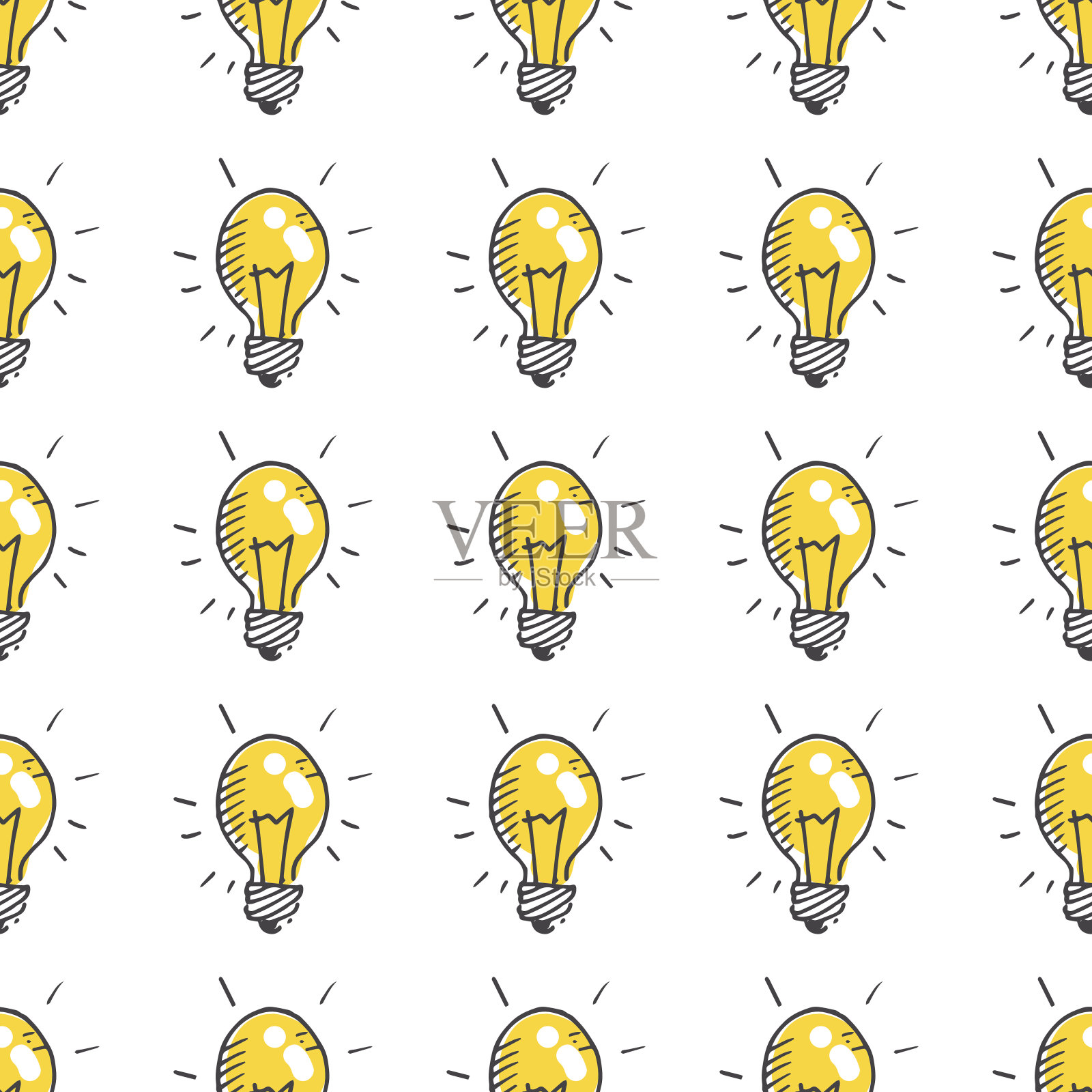 涂鸦灯泡设计元素图片