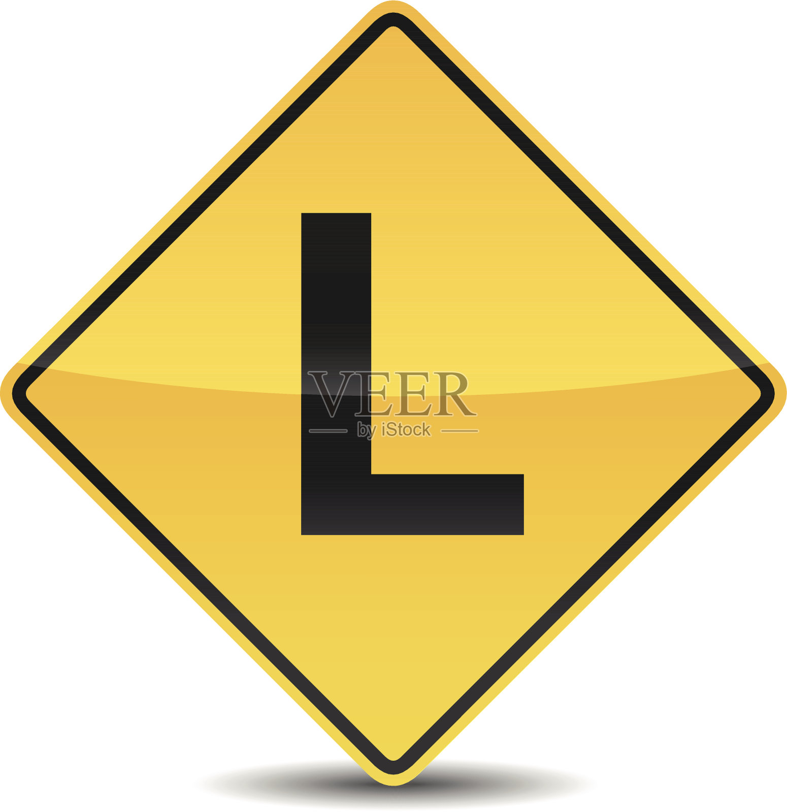 图标交通标志字母字体L插画图片素材