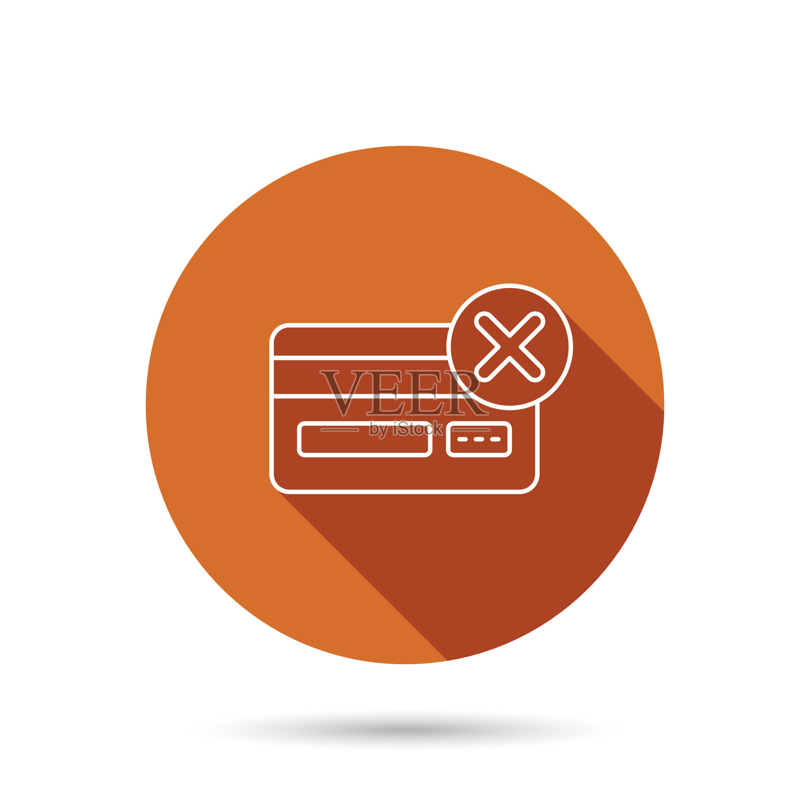 删除信用卡图标。购物的迹象。插画图片素材