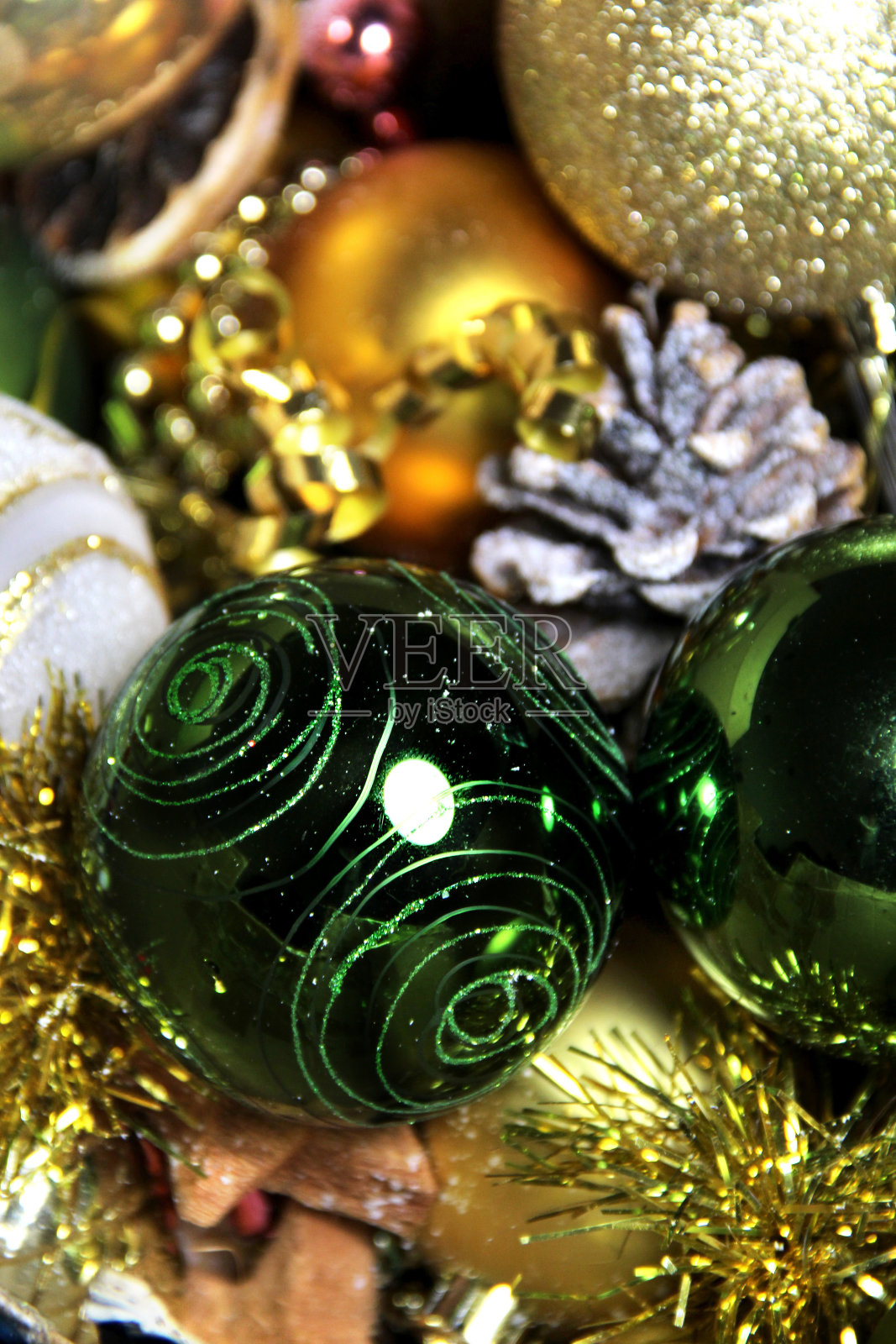 美丽的圣诞装饰组合照片摄影图片