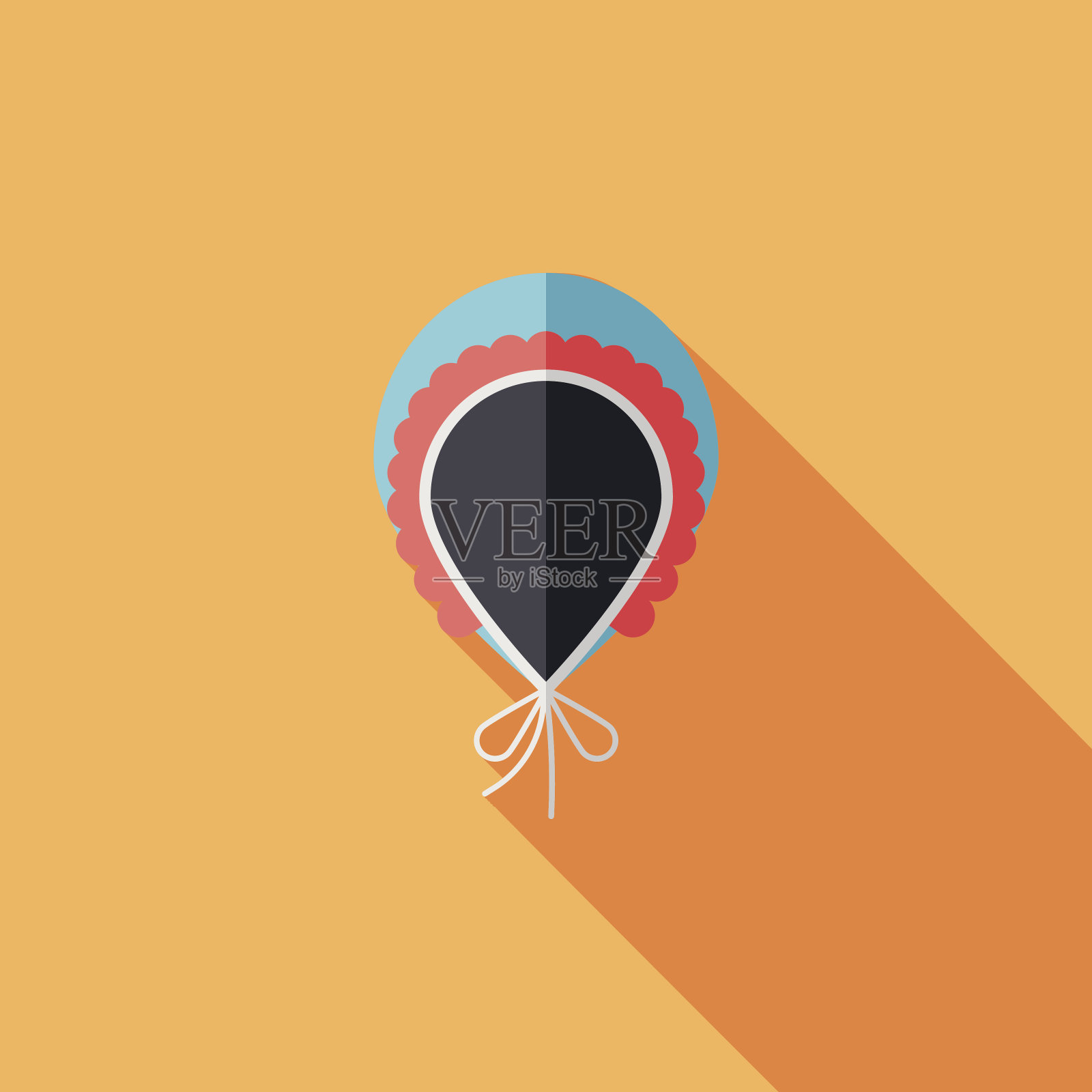 婴儿围巾扁平图标与长影子，EPS 10插画图片素材