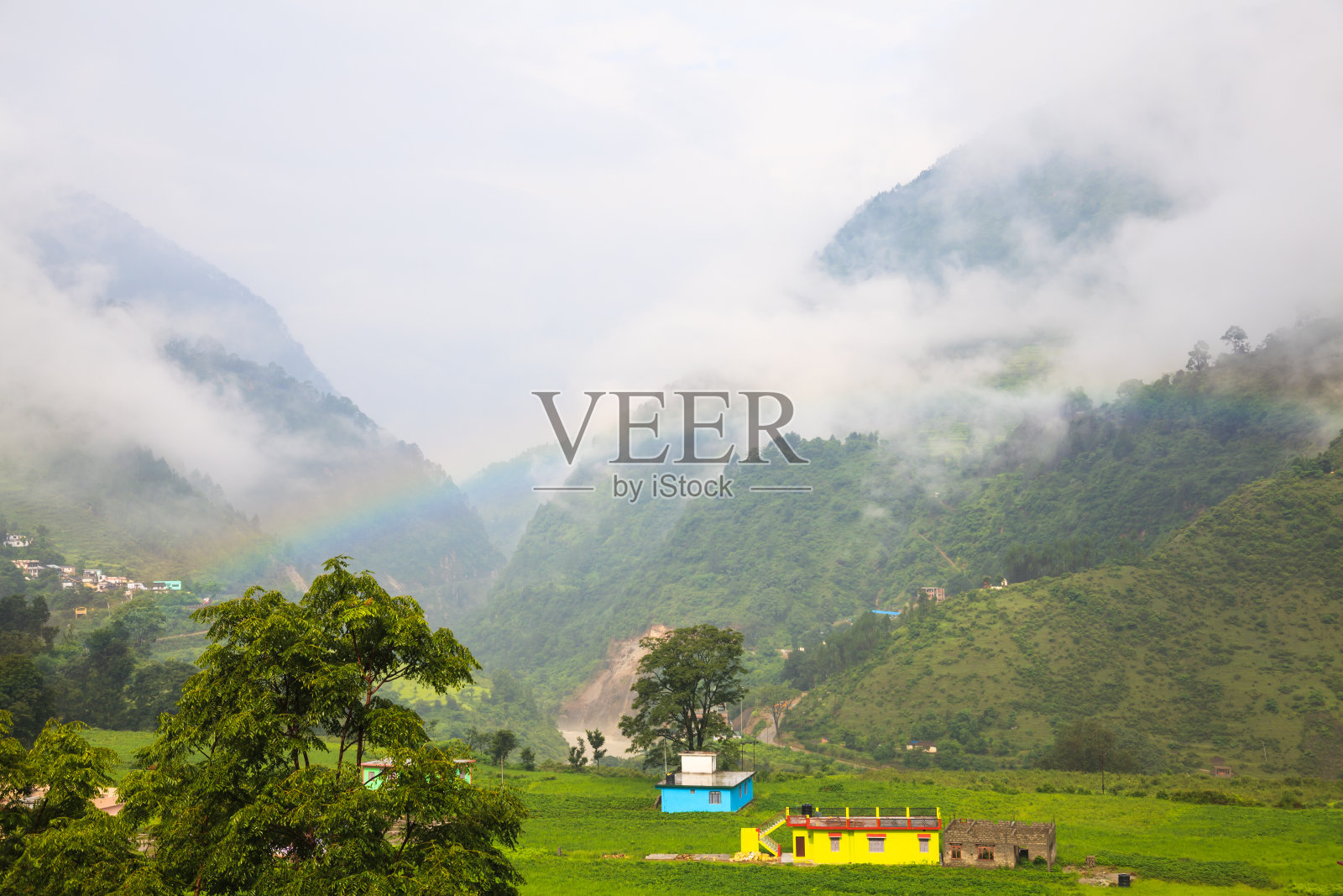 喜马拉雅的山村照片摄影图片