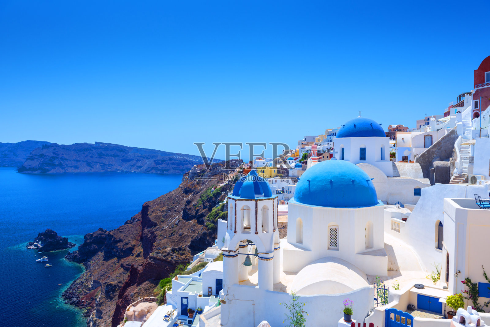 圣托里尼的伊亚村照片摄影图片
