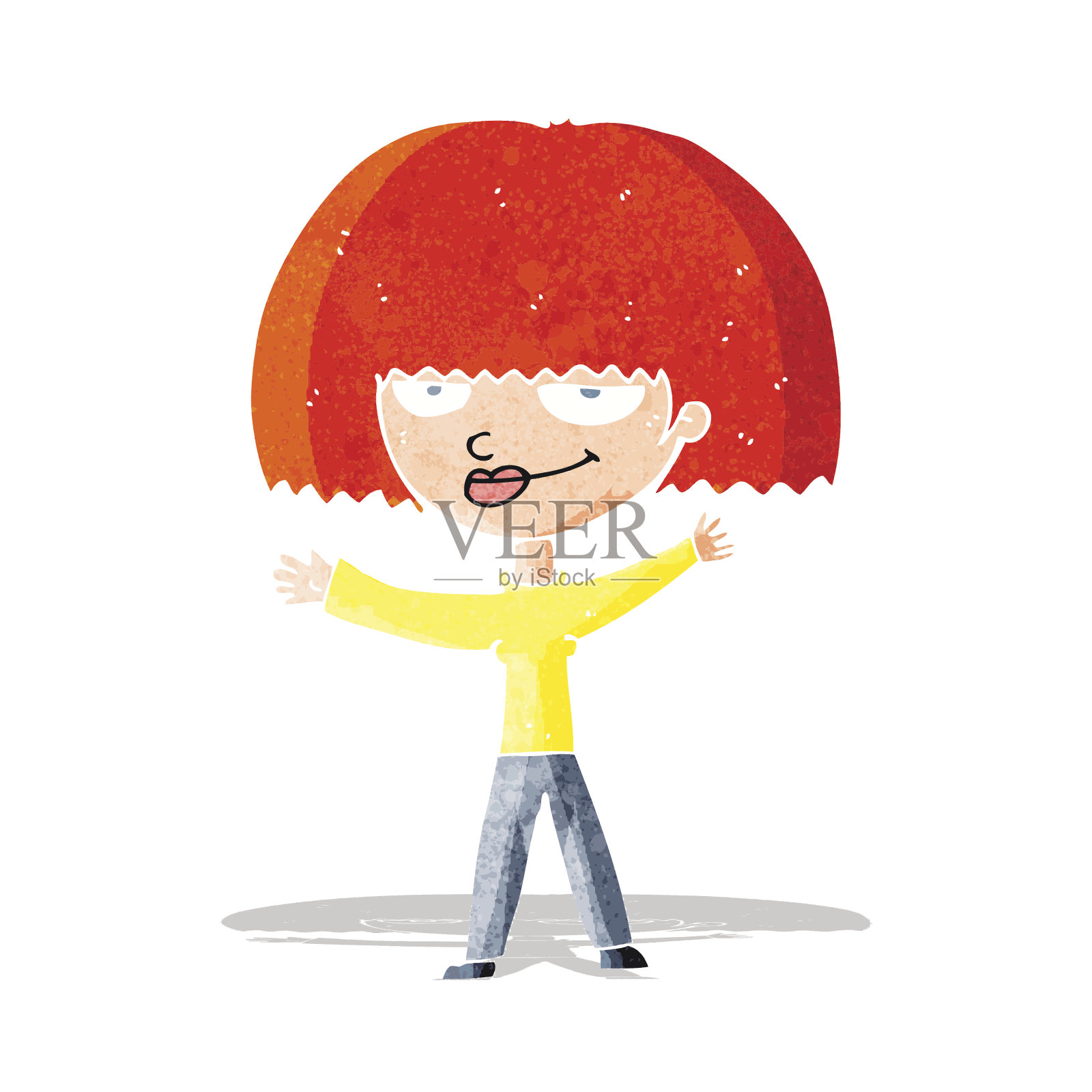 卡通自以为是的女人插画图片素材