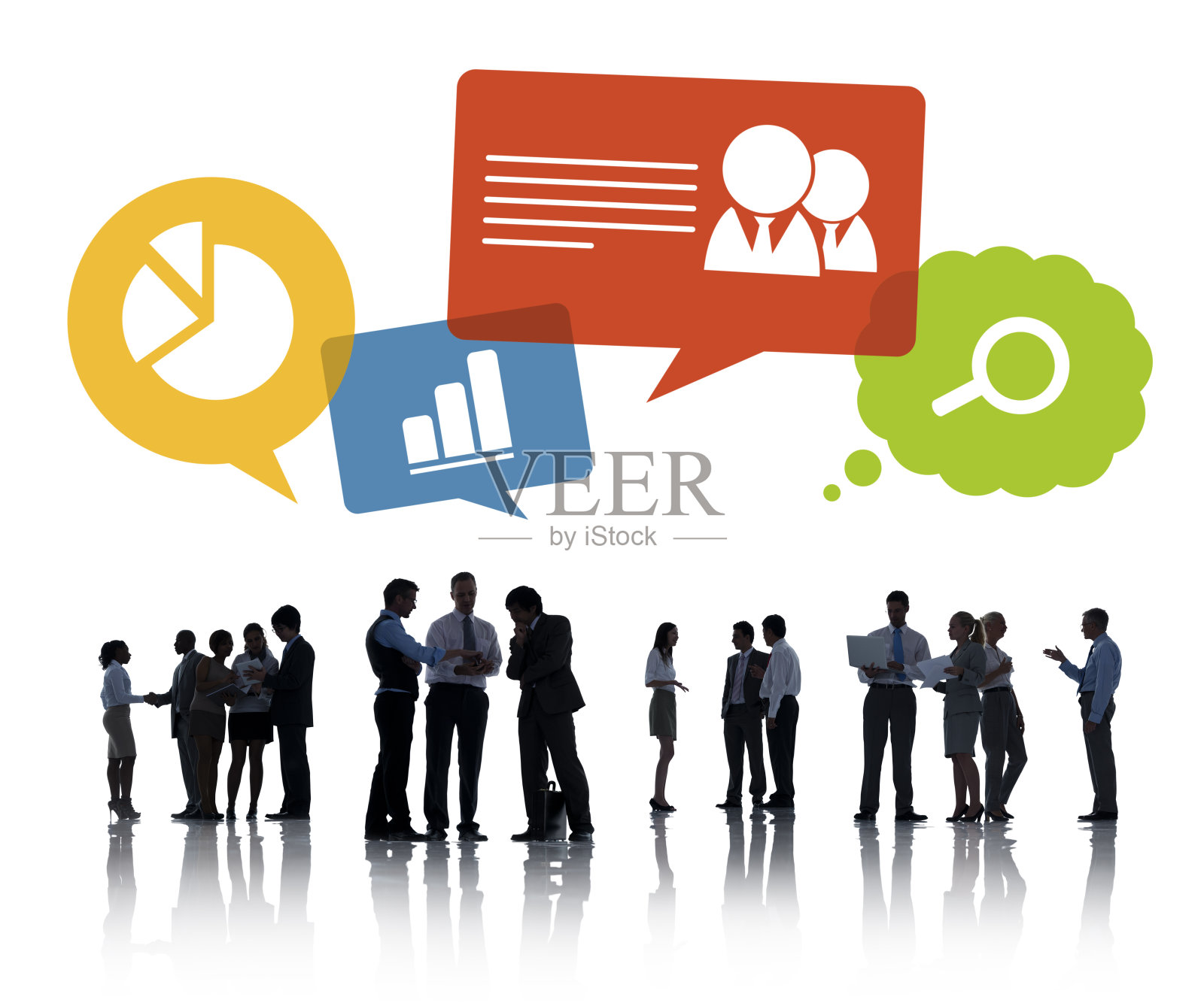 商业人士讨论商业问题的剪影照片摄影图片