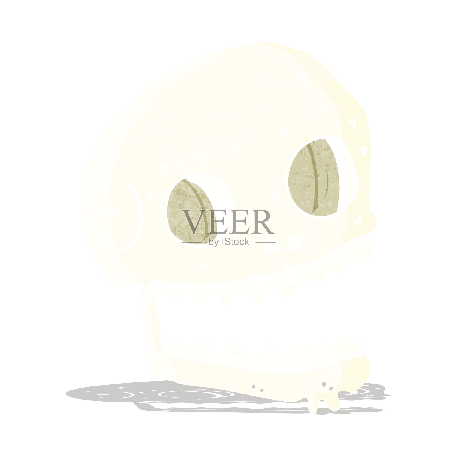 卡通怪异头骨插画图片素材