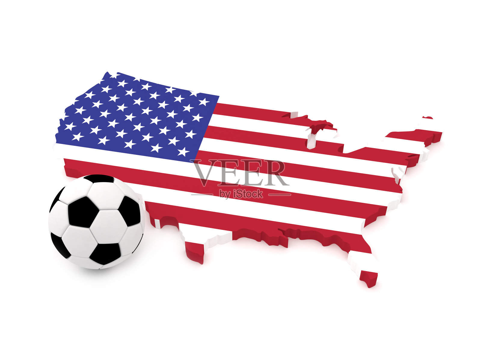 美国地图与足球照片摄影图片