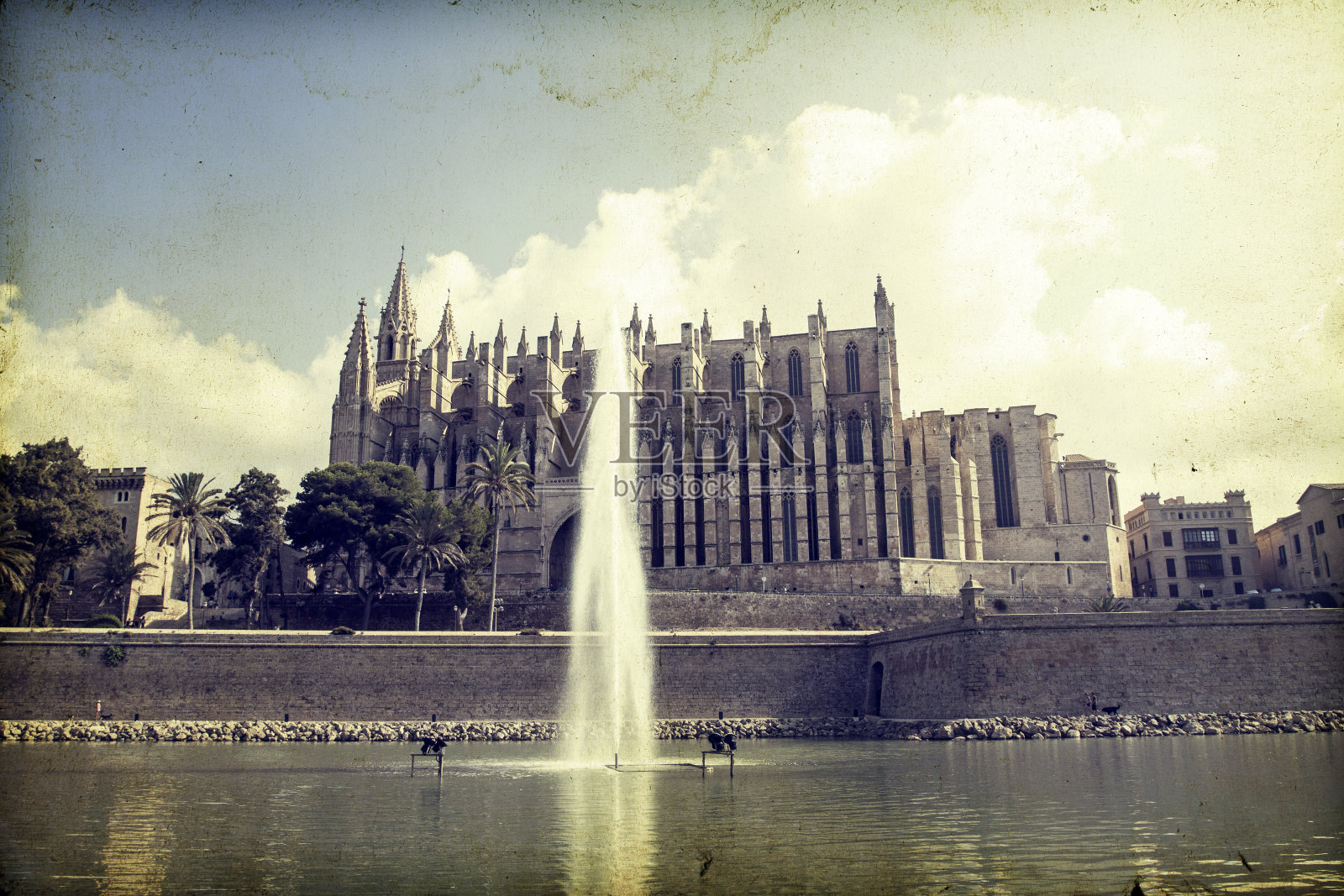 巴利阿里群岛的马略卡大教堂照片摄影图片