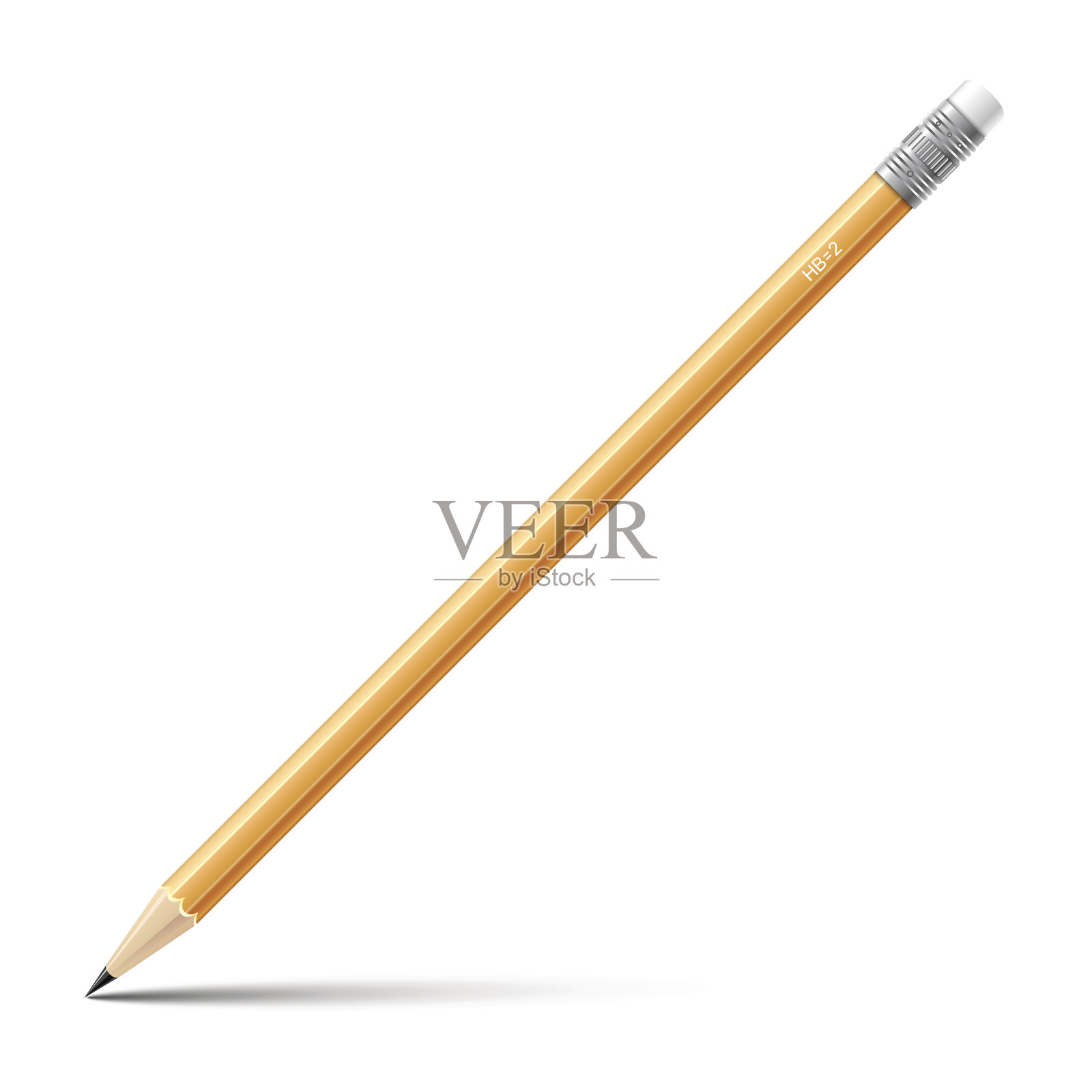 木制的尖铅笔孤立在白色的背景上。设计元素图片