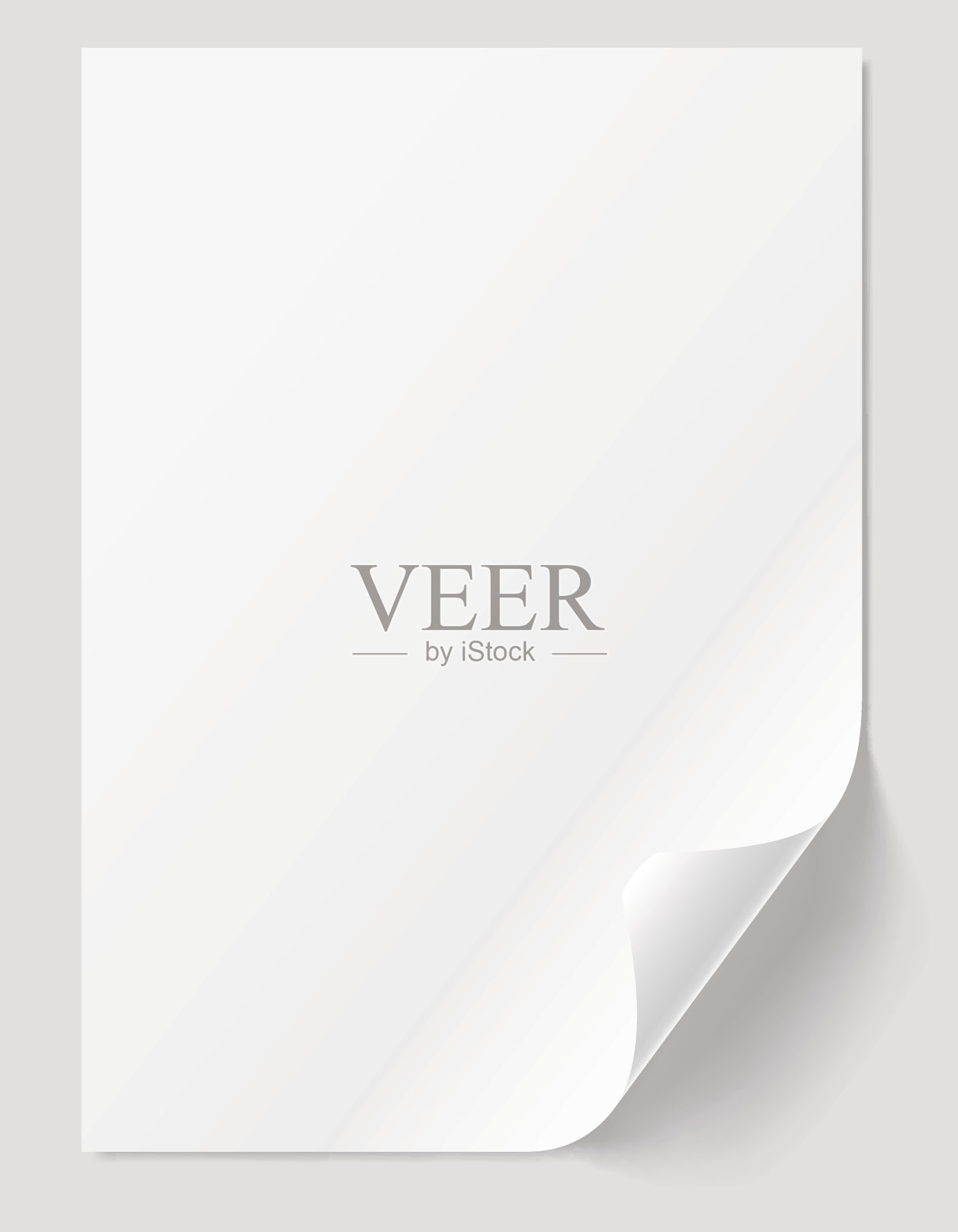 带弯角的空白纸。插画图片素材