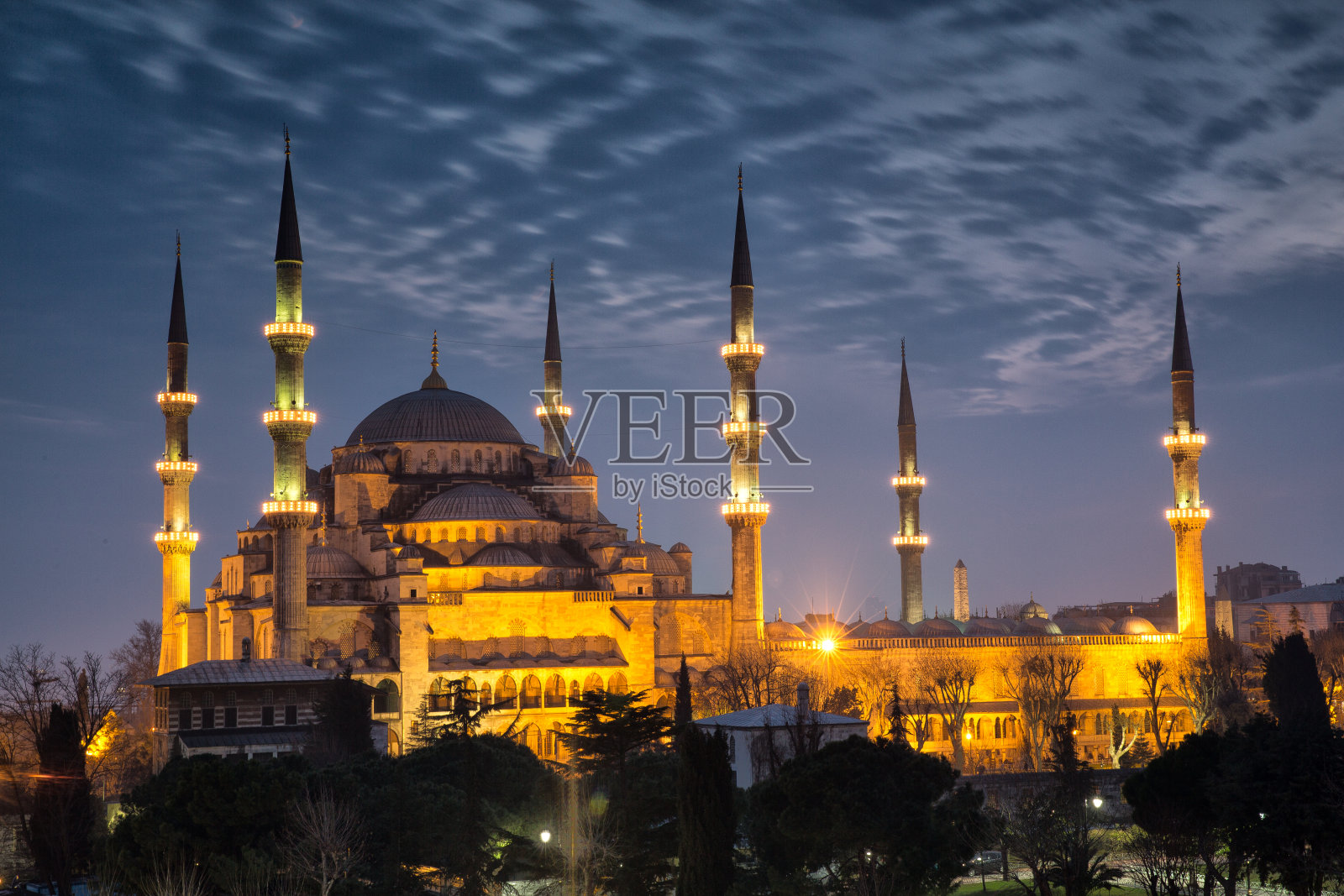 蓝色清真寺照片摄影图片