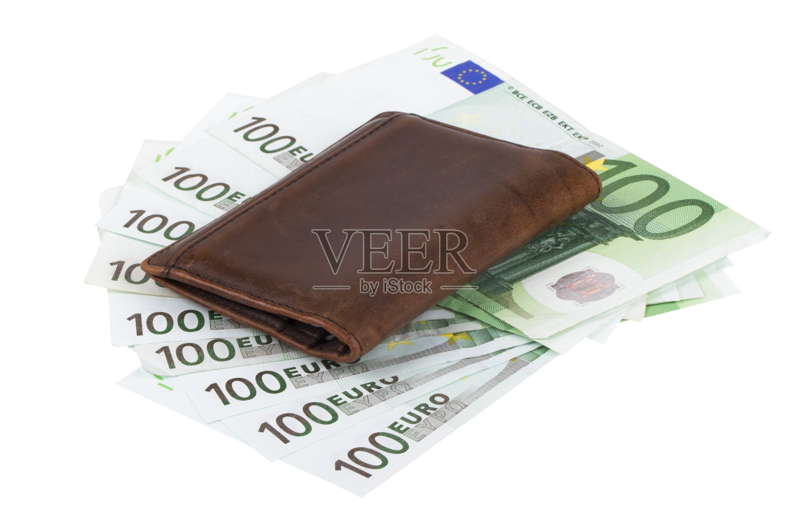 钱包和欧元钞票照片摄影图片