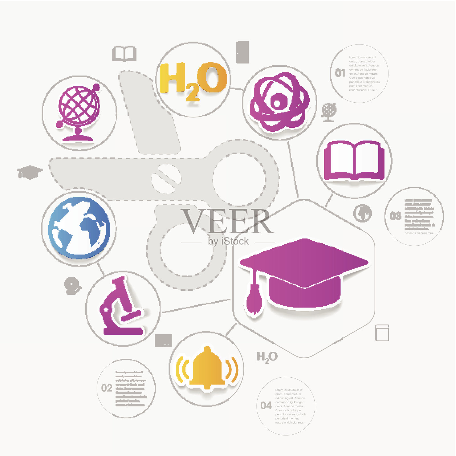 教育贴纸信息插画图片素材