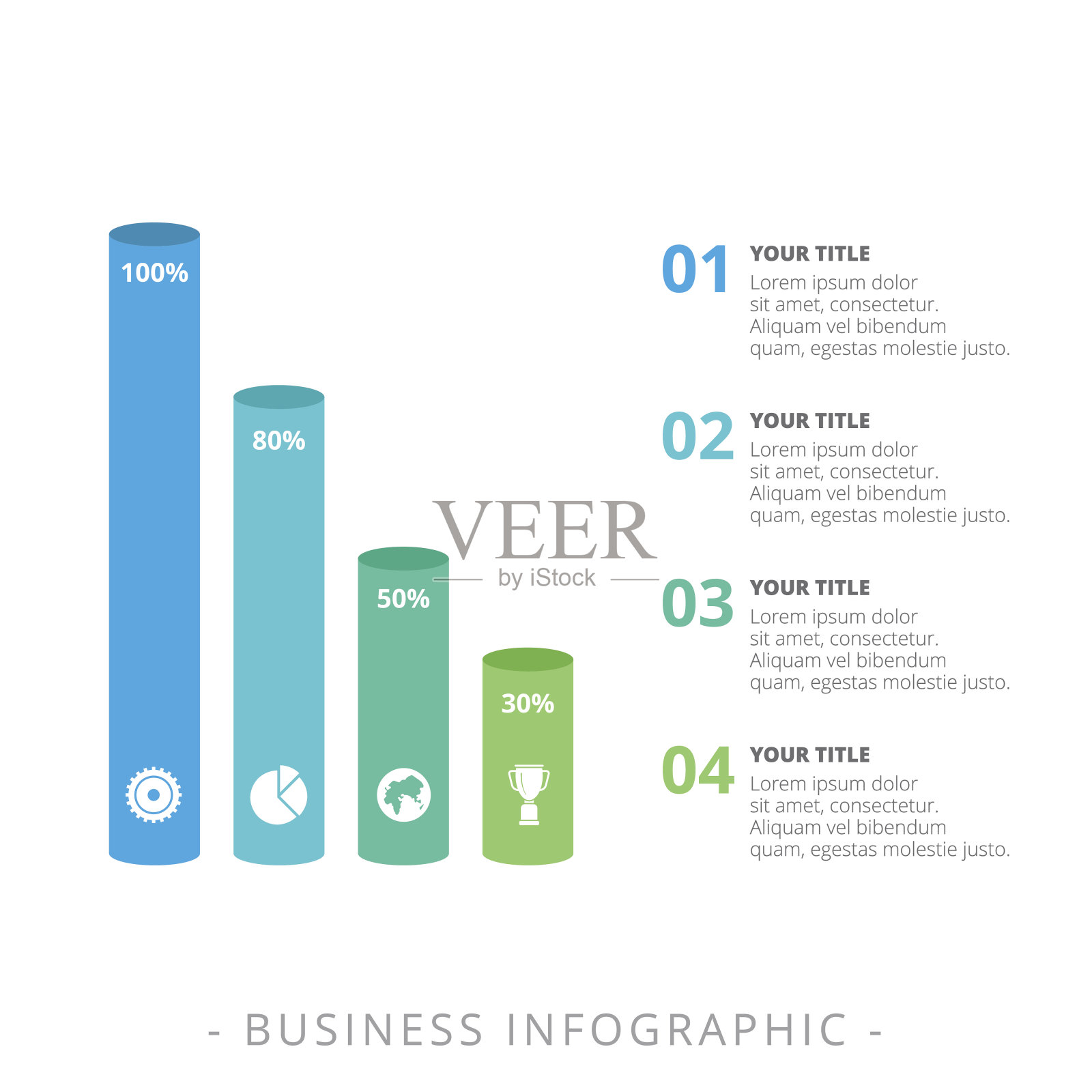 垂直圆柱条形图模板插画图片素材