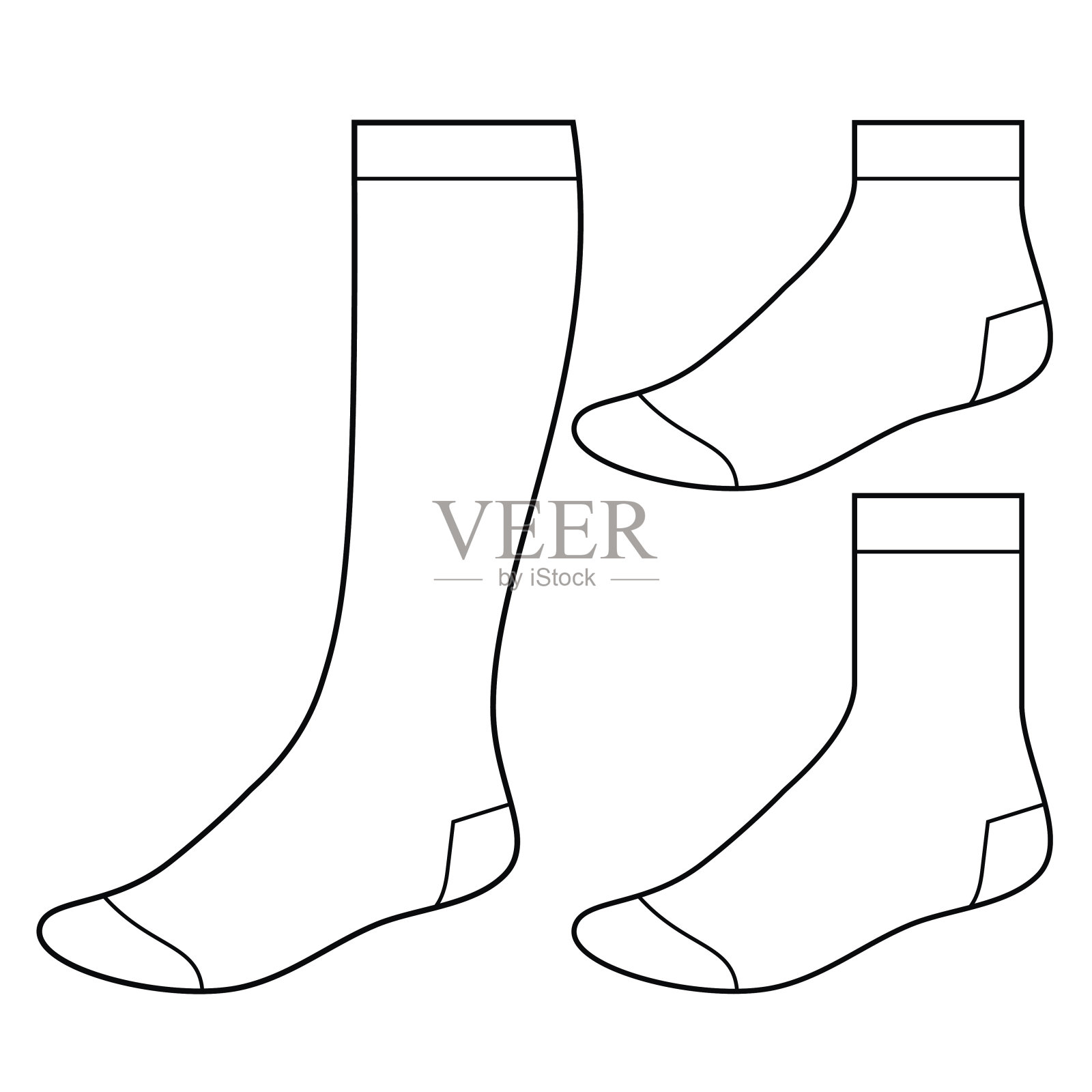 一套空白袜子设计元素图片