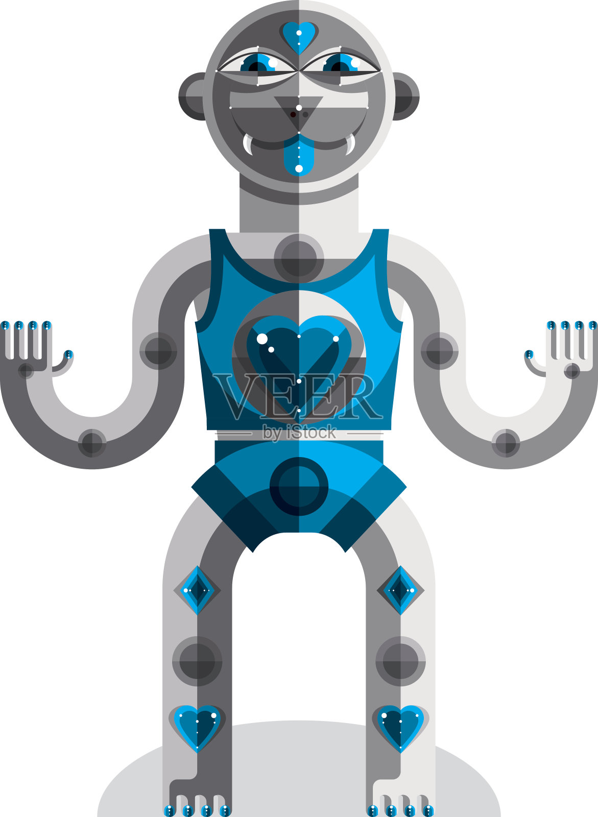 现代主义风格的灰色向量插图的神话生物插画图片素材