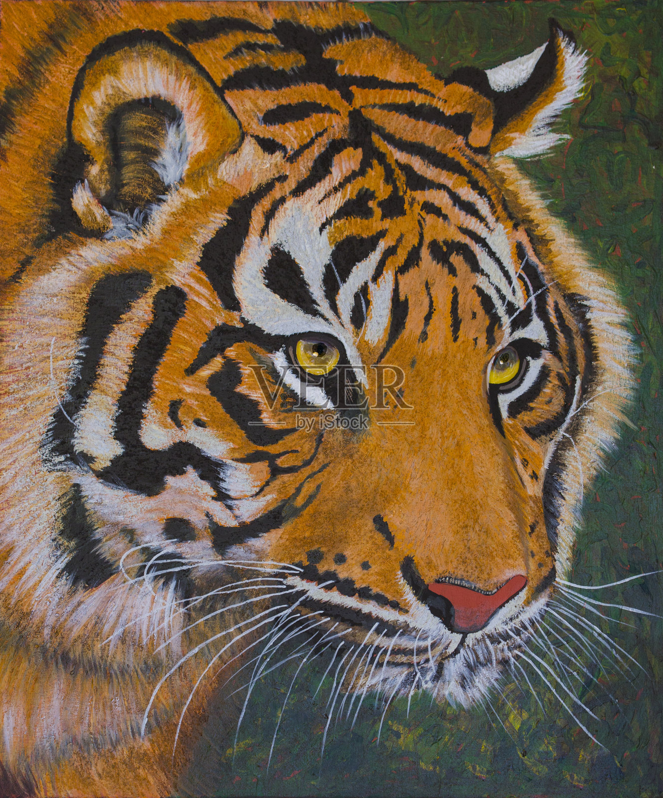 面对老虎插画图片素材