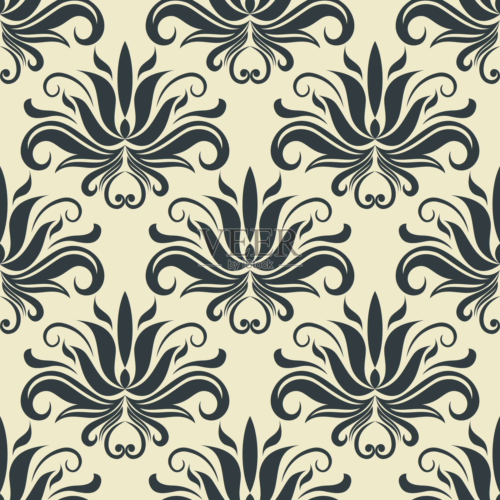 波斯佩斯利无缝花卉图案插画图片素材