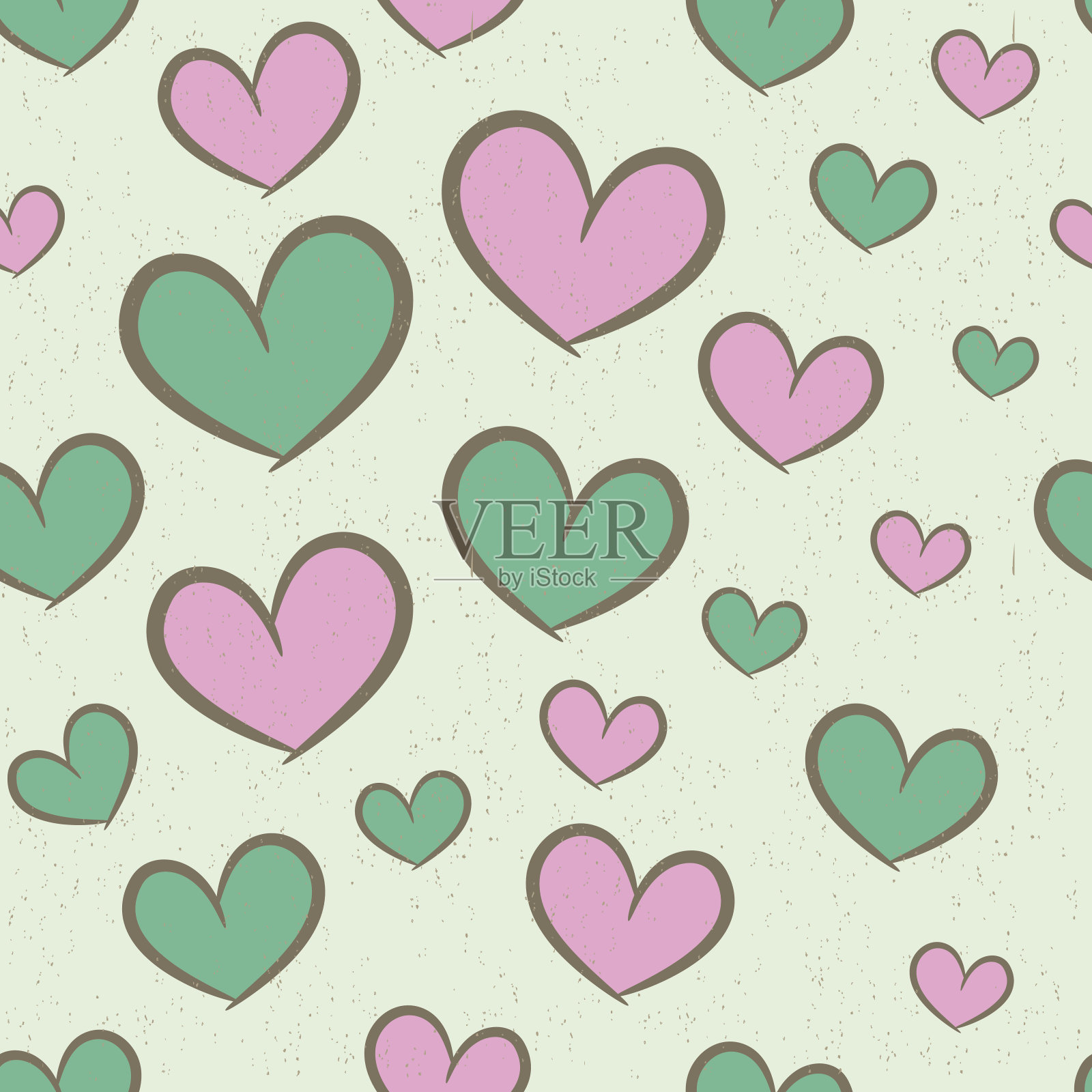 心形无缝图案插画图片素材