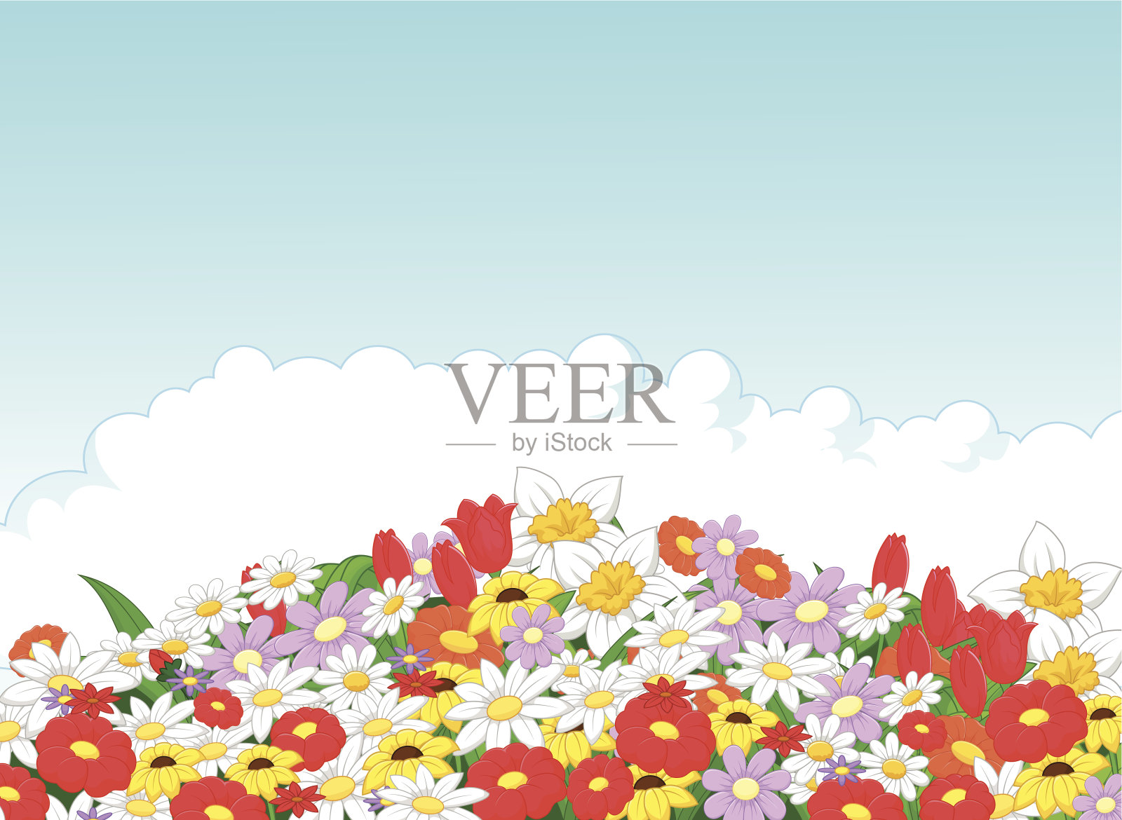 自然夏日卡通背景插画图片素材