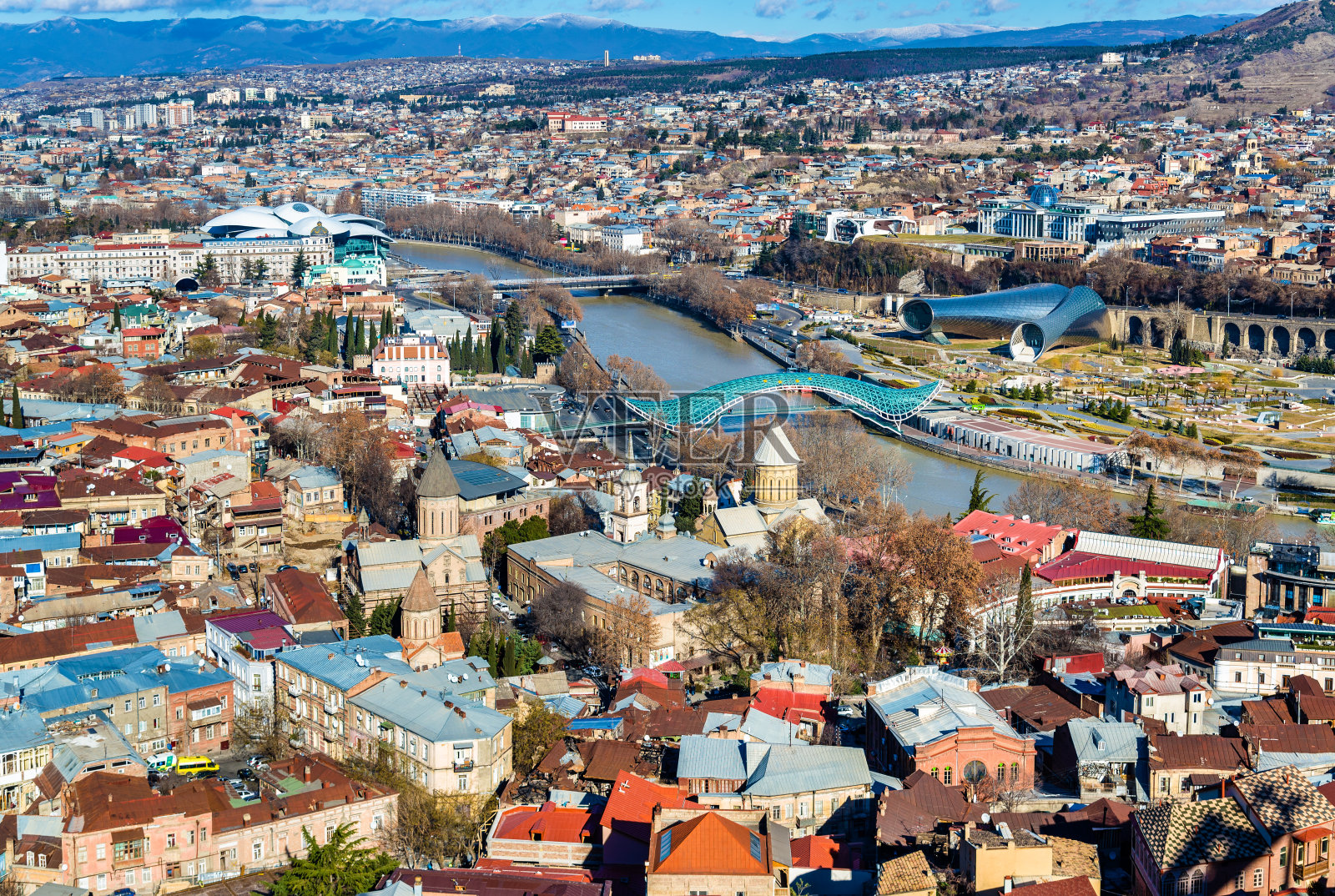 格鲁吉亚第比利斯鸟瞰图照片摄影图片