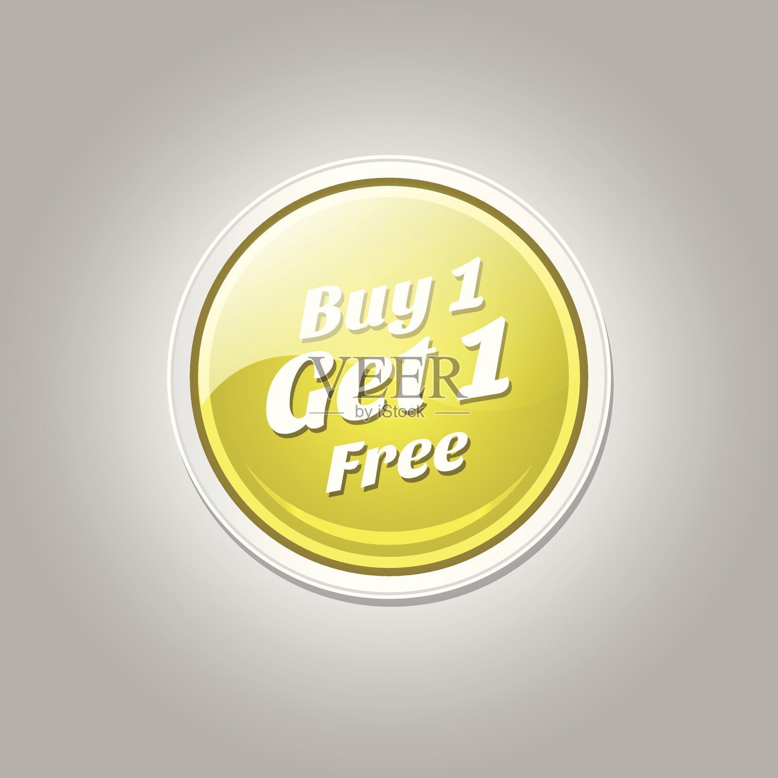 买一赠一圆形矢量按钮设计元素图片