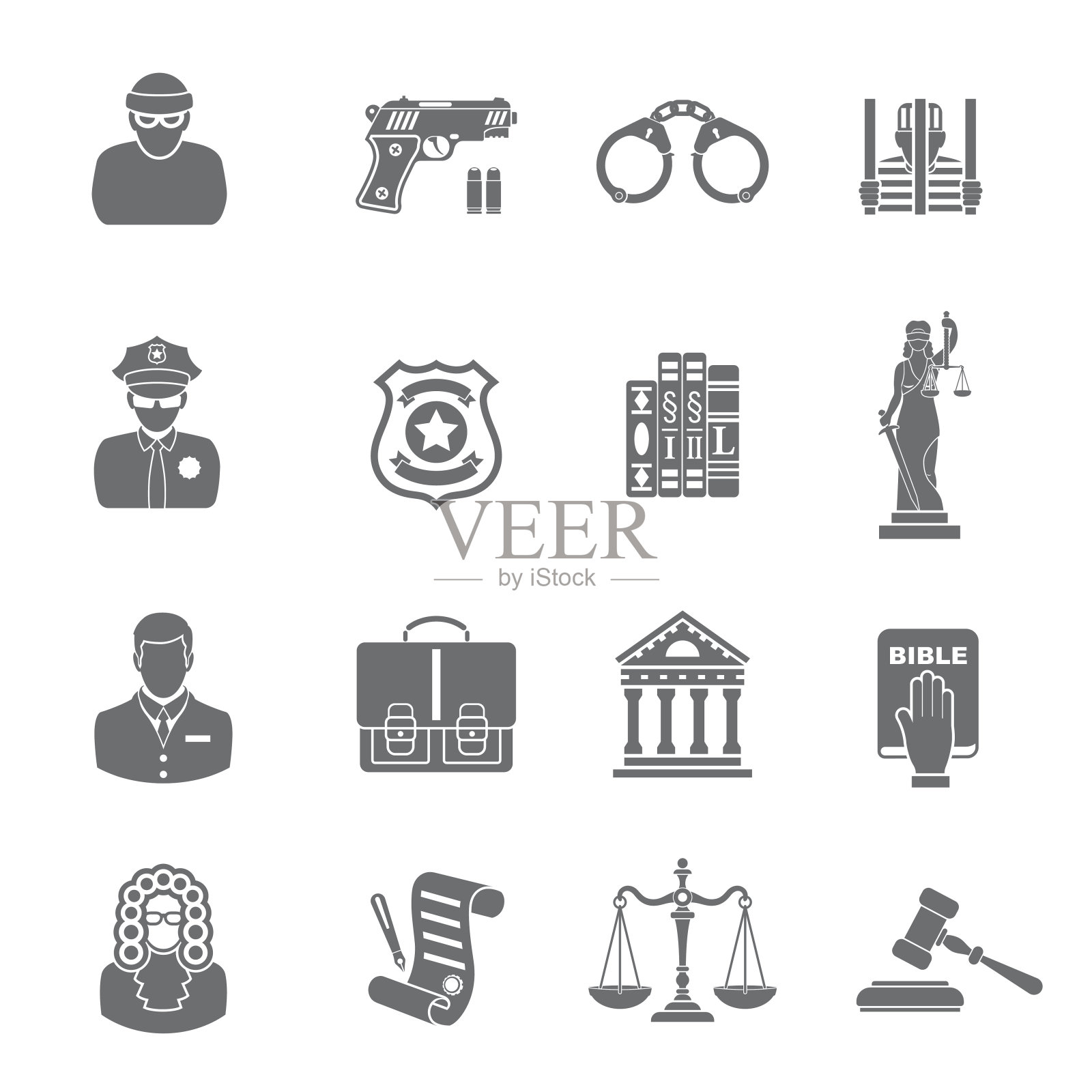 罪与罚图标插画图片素材