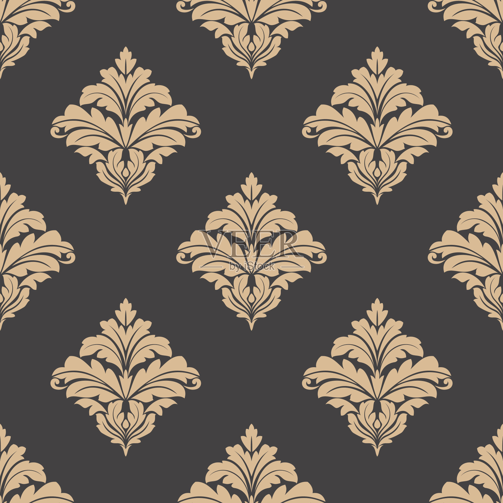 花卉锦缎无缝图案插画图片素材