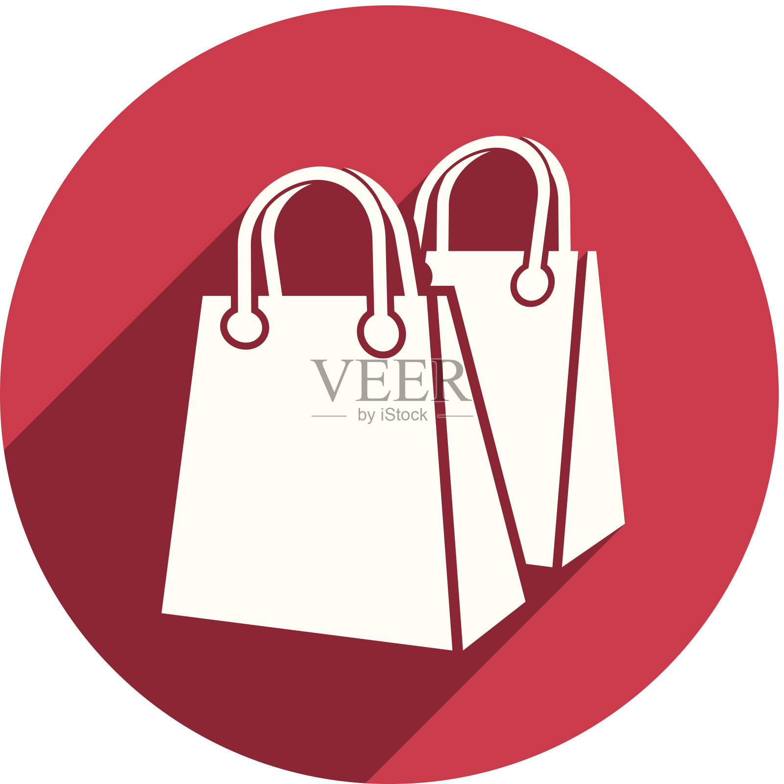 购物袋矢量图标孤立。插画图片素材