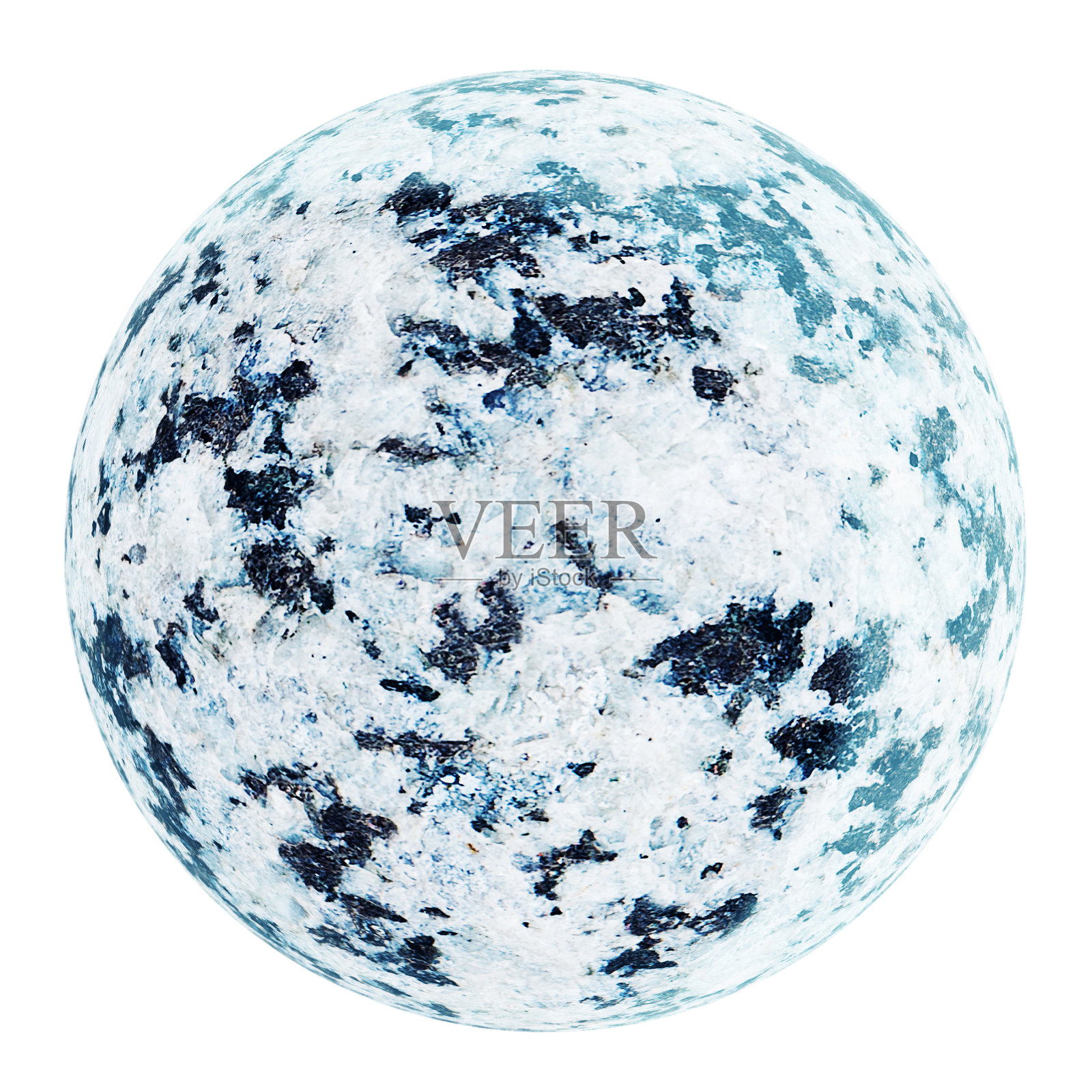 真实的蓝色星球孤立在白色背景。照片摄影图片