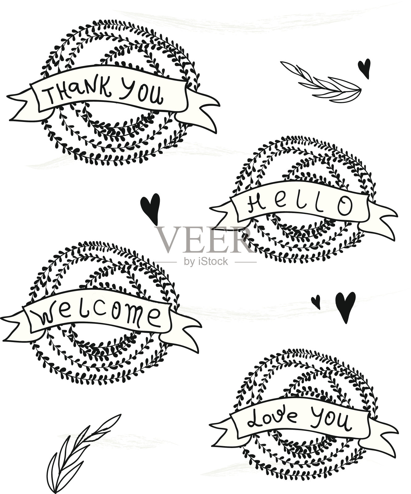 伟大的设计与鼓舞人心的文字在花的圆圈插画图片素材