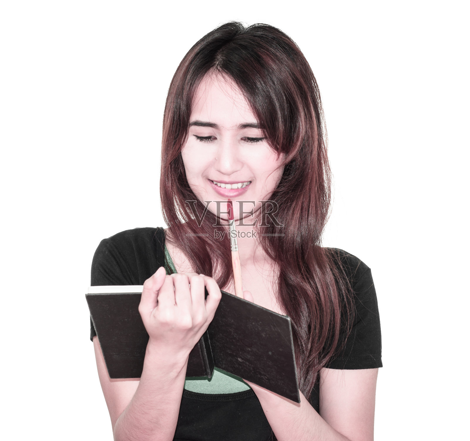 带画具的女孩照片摄影图片